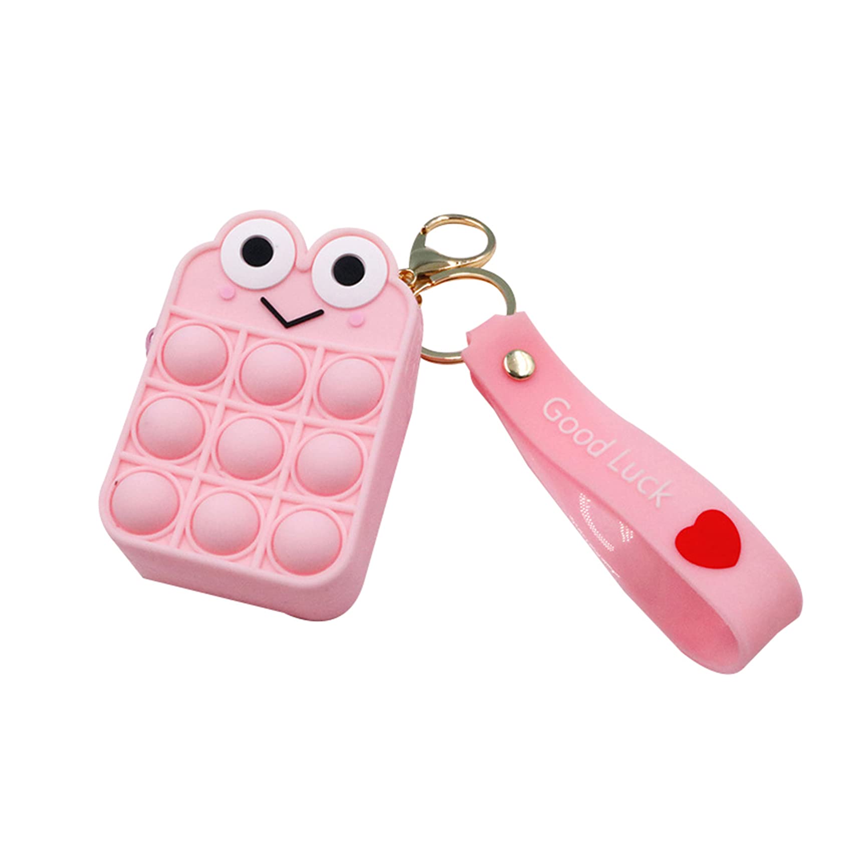 Pop Fidget Sensory Toy Wallet - Strawberry Pineapple Fruit Shaped Change Purse with Keychain for Coins, Cash & Keys | Cute Small Storage Bag for Kids | Perfect for Stress Relief, Travel & Everyday Use (Style D)