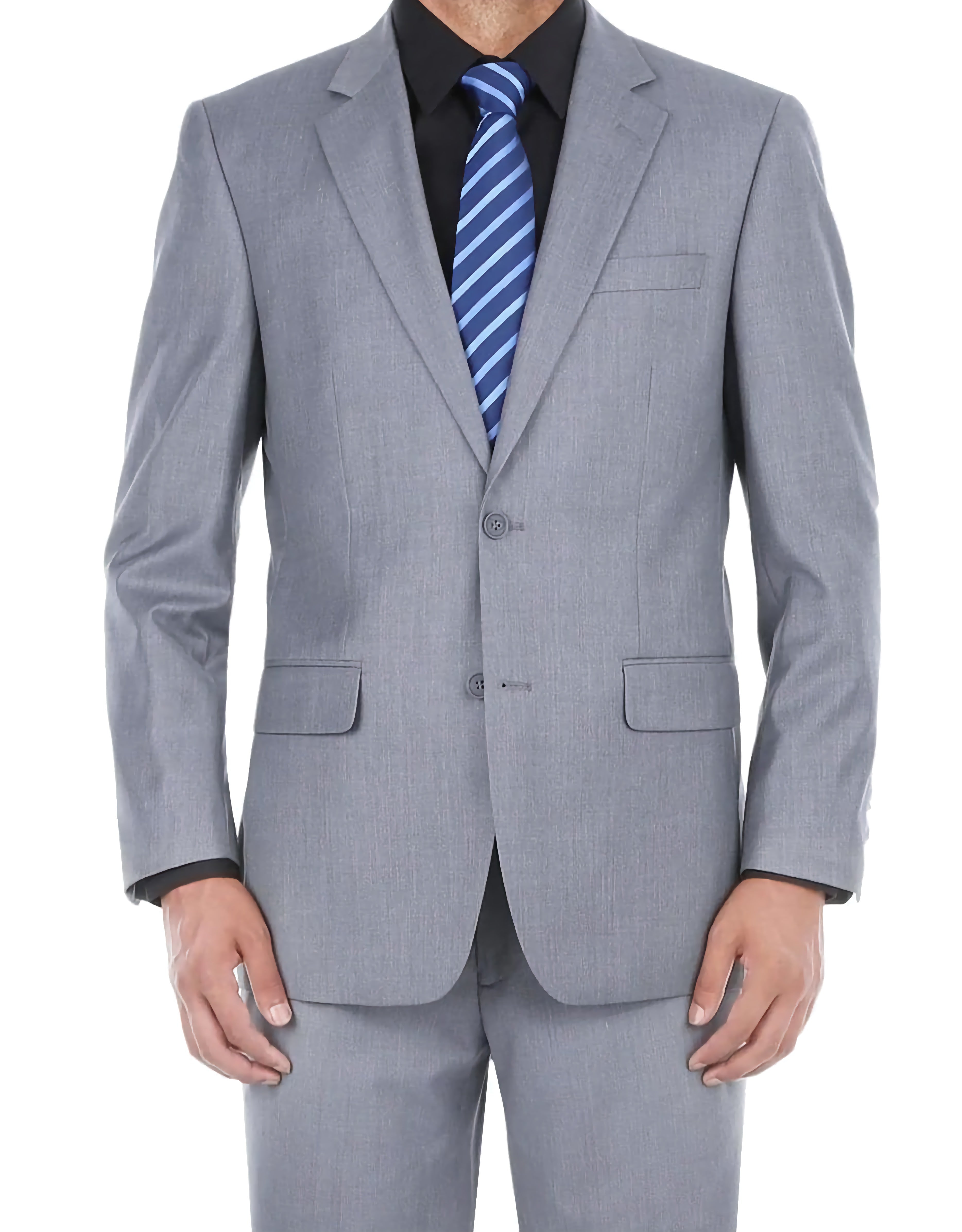 Vanderbilt Collection Classic 2-Piece Suit | 2-Button Regular Fit Gray Business Suit for Men | Perfect for Office, Weddings & Formal Events
