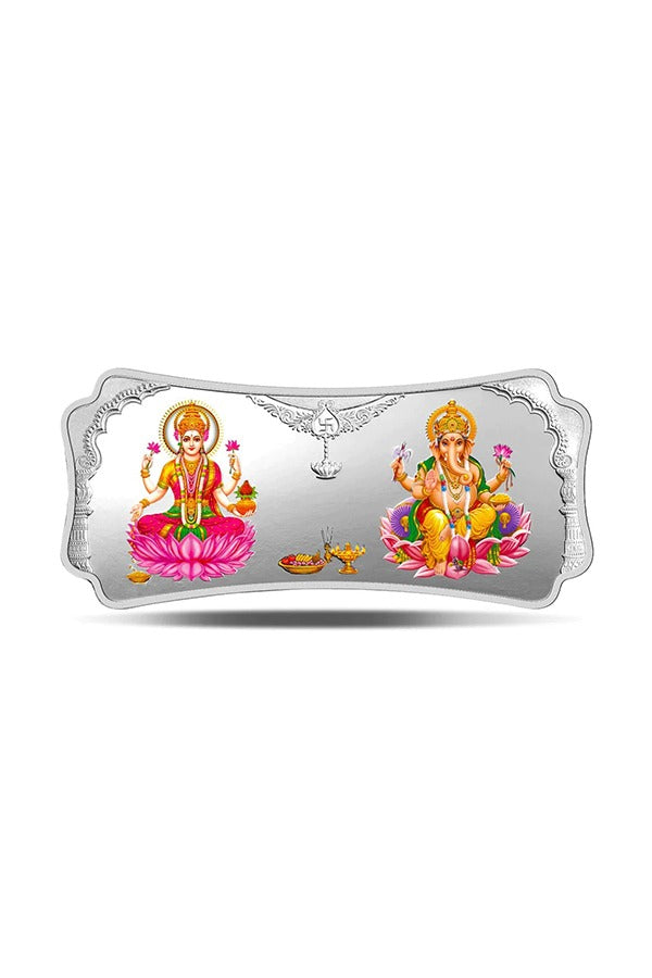 999 MMTC Lakshmi Ganesha Pure Silver Bar (Design 2) - Authentic Indian Silver Bullion for Investment & Puja Rituals | Perfect for Wealth Blessings, Religious Ceremonies & Precious Metal Collectors