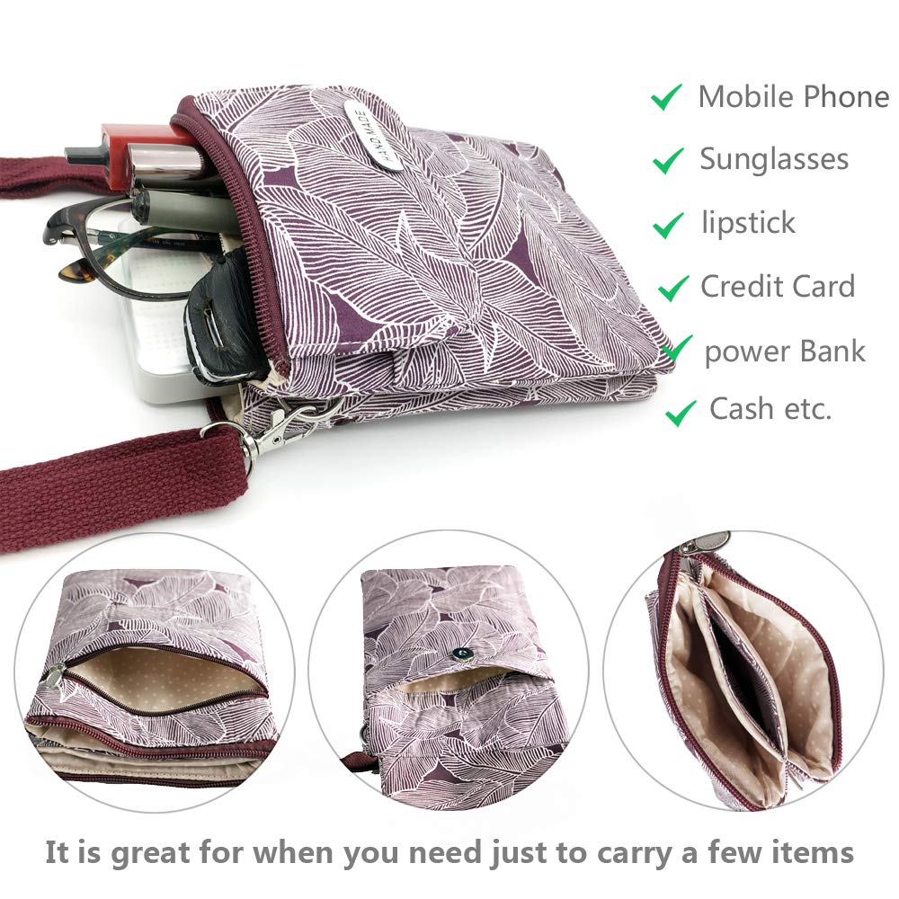 Spacious Canvas Crossbody Phone Purse for Women & Teens - Stylish Small Shoulder Strap Wallet Bag | Perfect for Travel, Shopping & Everyday Use
