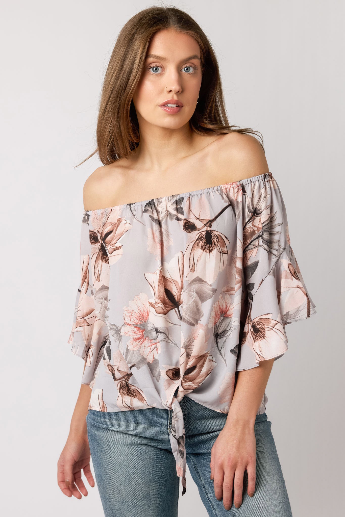 Floral Bell Sleeve Off The Shoulder Blouse for Women - Elegant Boho Chic Top for Date Night, Party & Summer Outfits