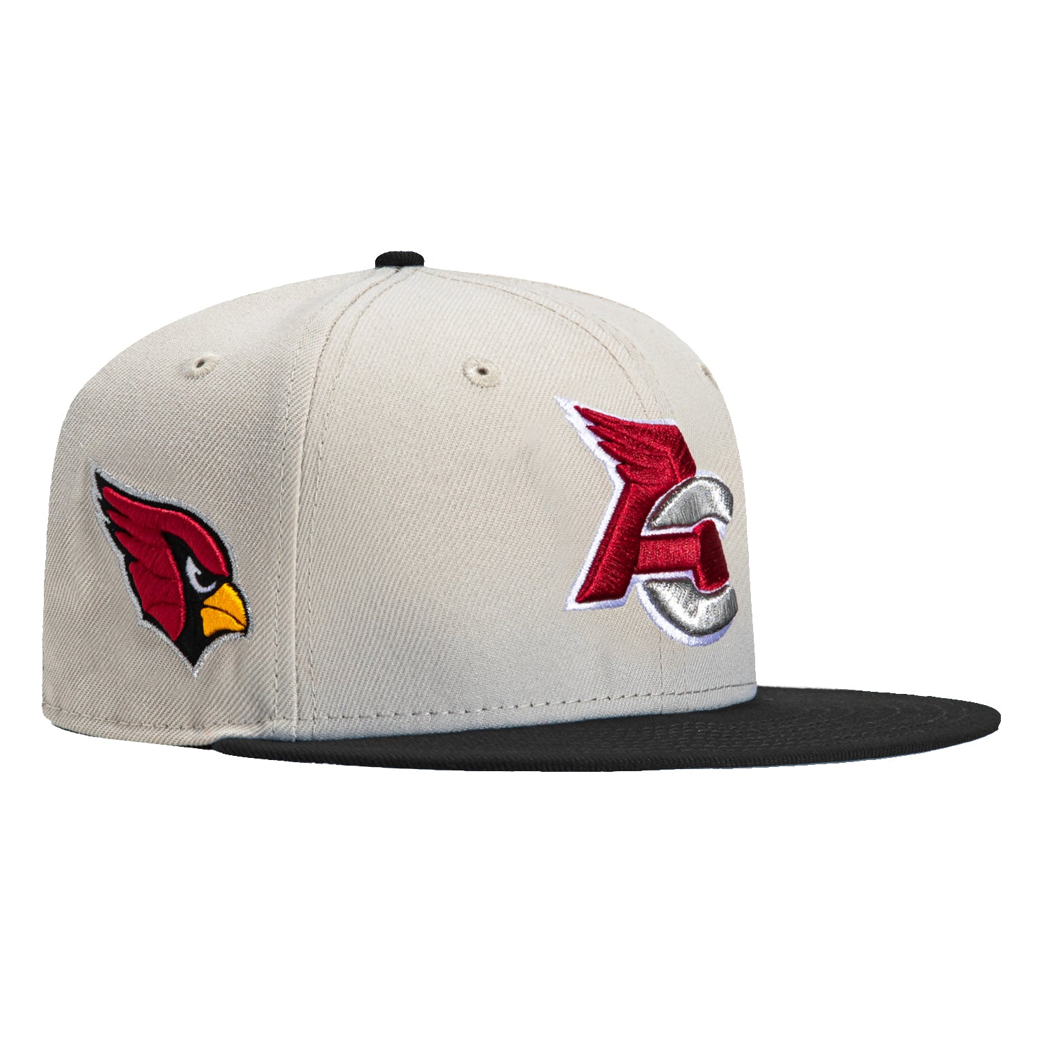 New Era 59Fifty Arizona Cardinals Logo Patch Snapback Hat - Stone & Black Color - Official NFL Team Cap for Men & Women - Perfect for Game Day, Sports Events & Streetwear Fashion