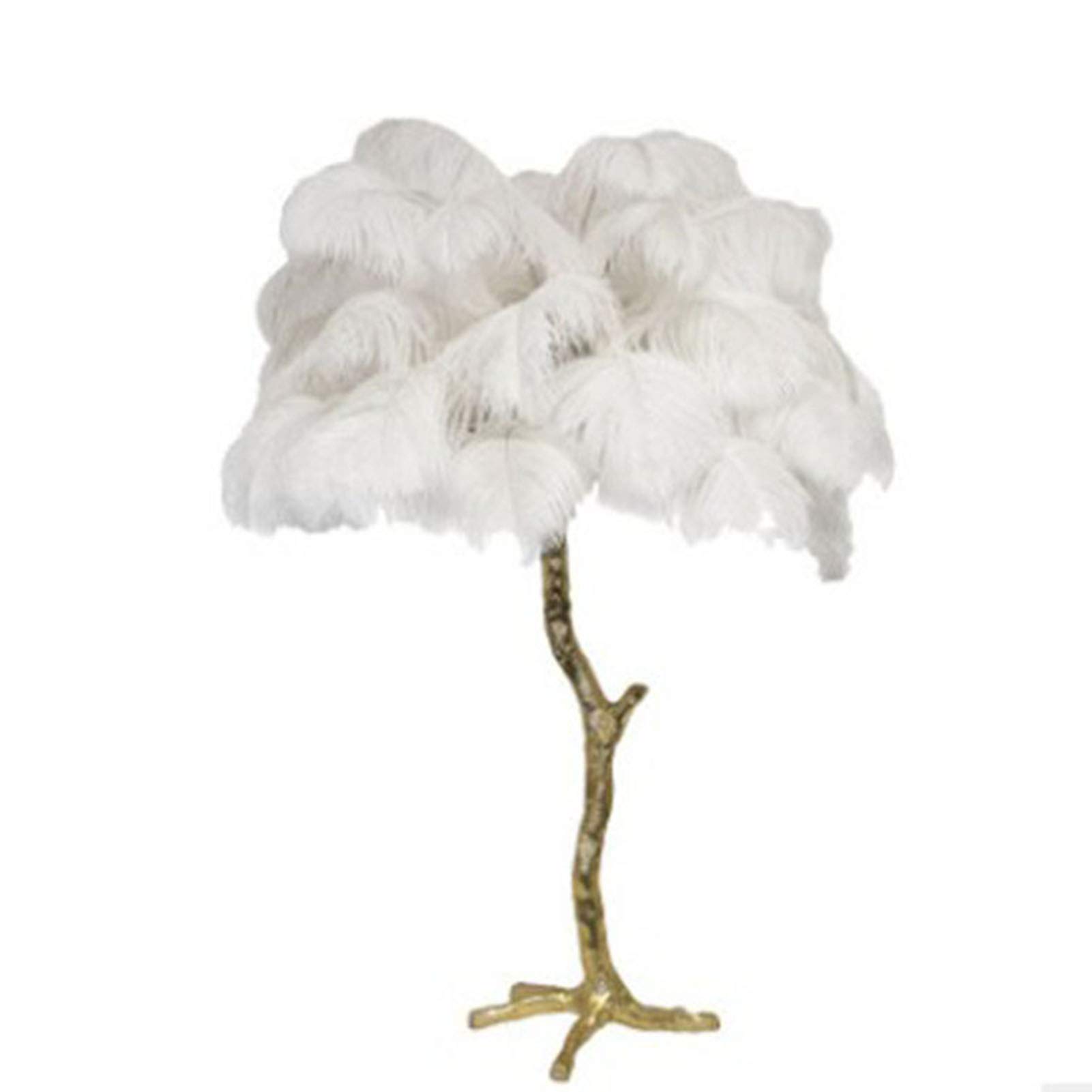 Luxury Ostrich Feather Table Lamp - Modern White Desk Light for Living Room, Bedroom, Hotel & Home Decor | Elegant Ambient Lighting for Relaxation & Stylish Interiors