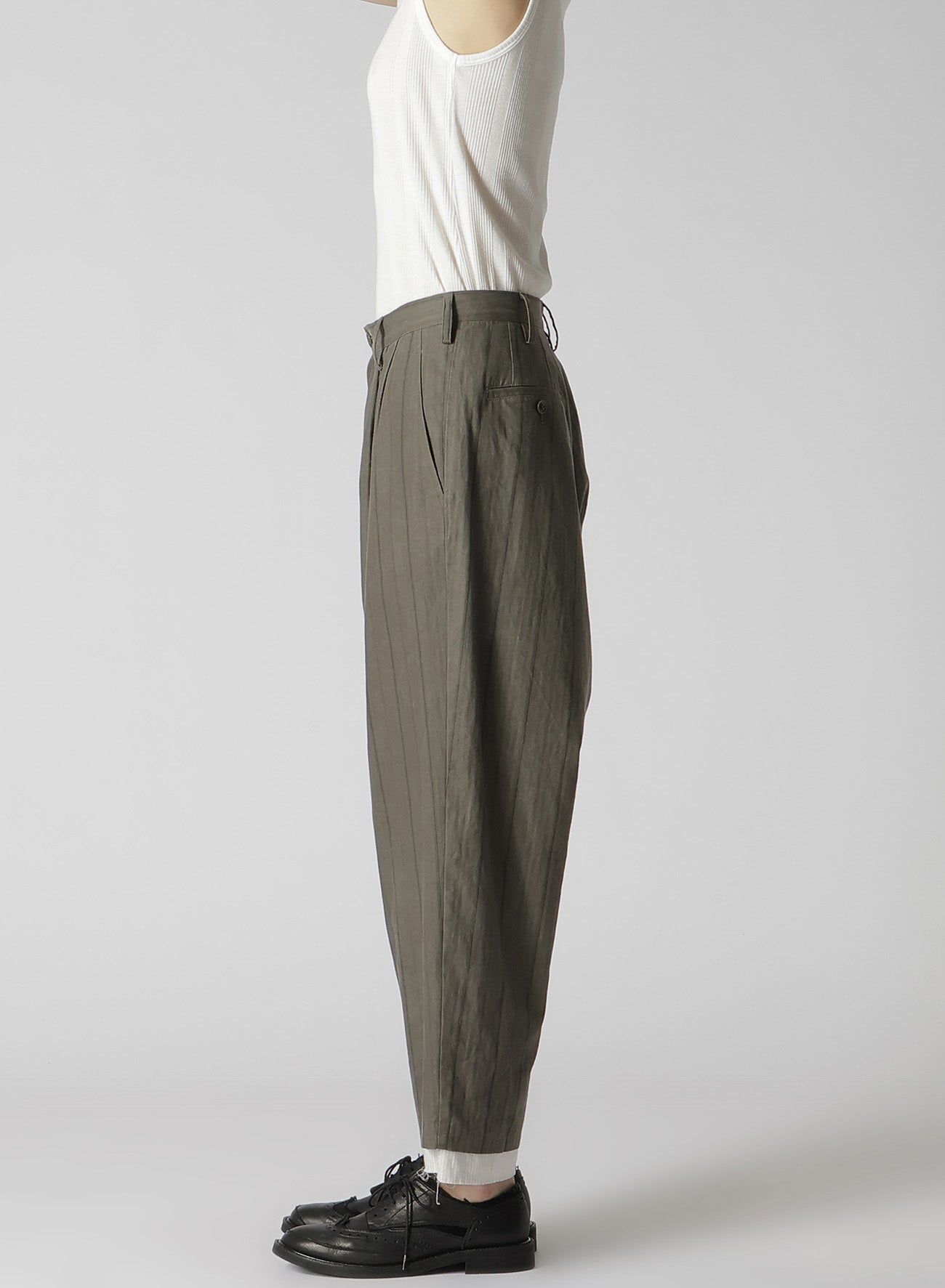 Stylish Cotton Stripe Ink Dyed Double Tuck Tapered Pants for Men & Women - Comfortable Slim Fit Casual Trousers for Office, Travel & Everyday Wear