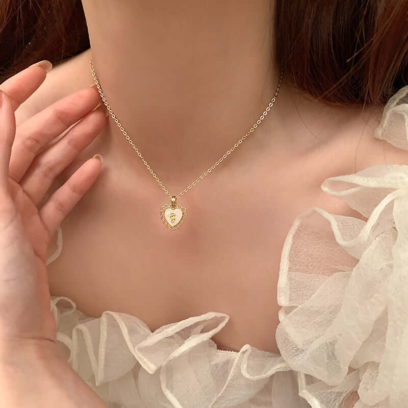 Minimalist Pearl Heart Layering Pendant Necklace for Women - Dainty Gold/Silver Jewelry Gift for Her | HN2323 | Perfect for Valentine's Day, Anniversary & Everyday Elegance