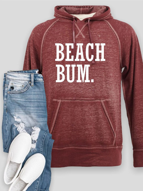 Vintage Beach Bum Hoodie for Women - Curvy Fit, Made in USA - Perfect for Casual Wear, Beach Outings & Cozy Loungewear