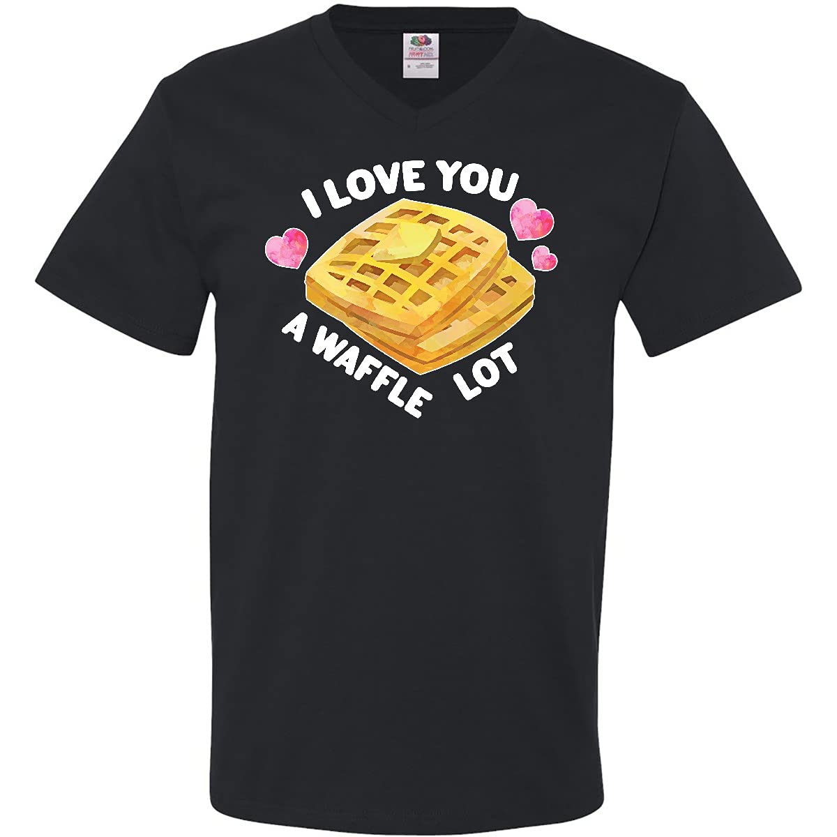 Inktastic Valentine's Day 'I Love You a Waffle Lot' Men's V-Neck T-Shirt - Perfect Couple Gift for Anniversary & Romantic Date Nights