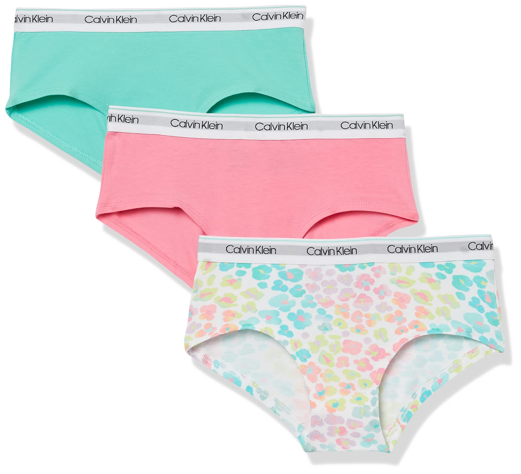 Calvin Klein Girls' Modern Cotton Hipster Underwear - Soft & Comfortable Everyday Panties for Teens & Juniors | Perfect for School, Sleepovers & Active Play