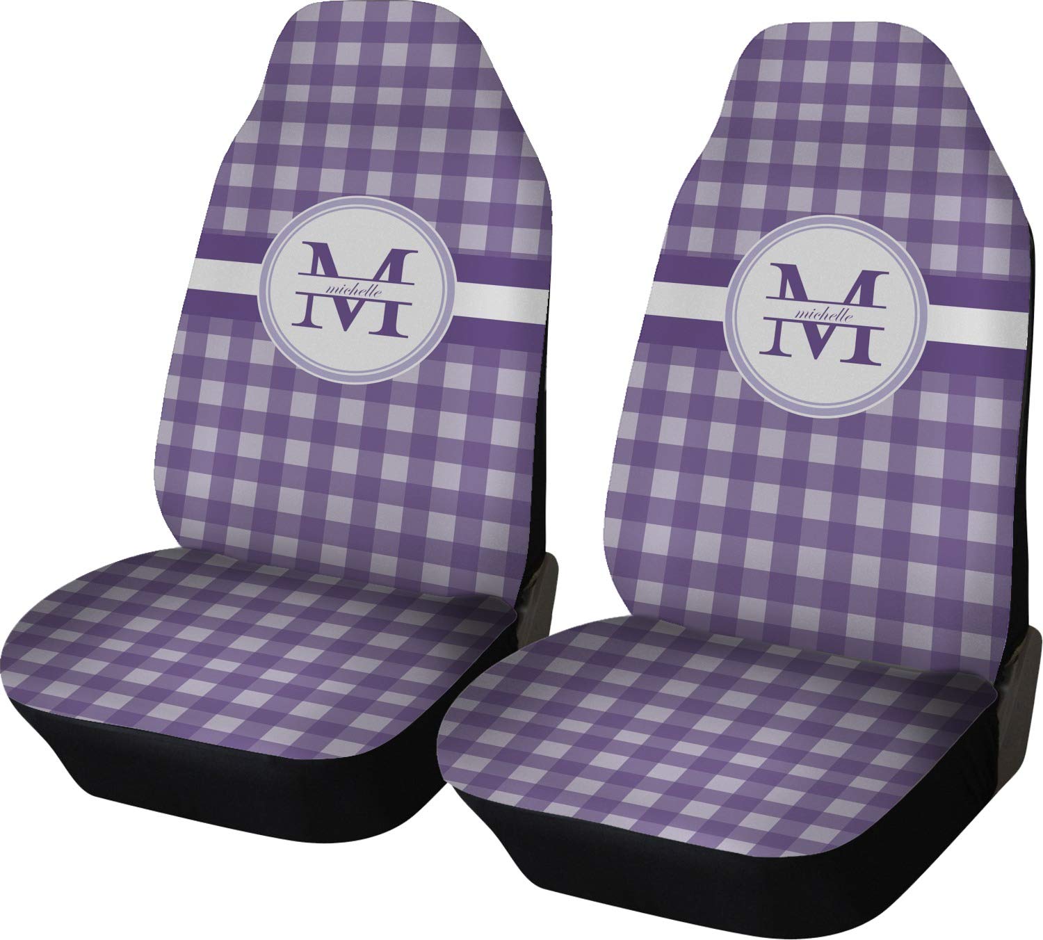 RNK Shops Gingham Print Car Seat Covers (Set of 2) - Customizable & Personalized for Cars, SUVs & Trucks - Perfect for Road Trips, Daily Commutes & Interior Protection