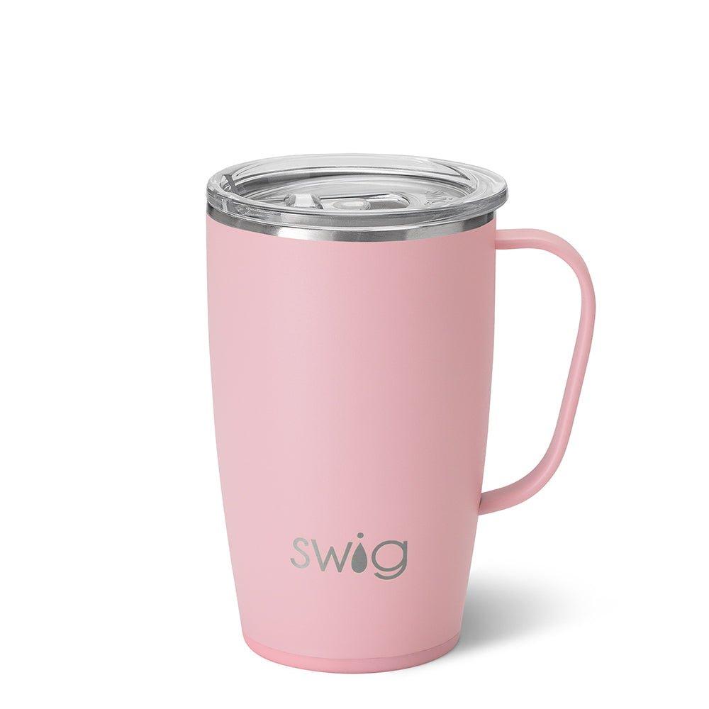 18oz Blush Pink Insulated Travel Mug - Leak-Proof Stainless Steel Coffee Tumbler for Hot & Cold Drinks - Perfect for Commuting, Hiking, and Office Use