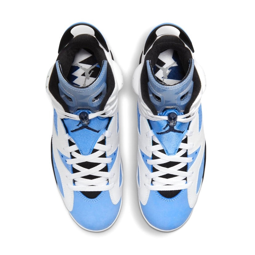 Air Jordan 6 Retro UNC University Blue White College Navy Black Men's Basketball Shoes - Perfect for Streetwear, Sneaker Collection & Basketball Games