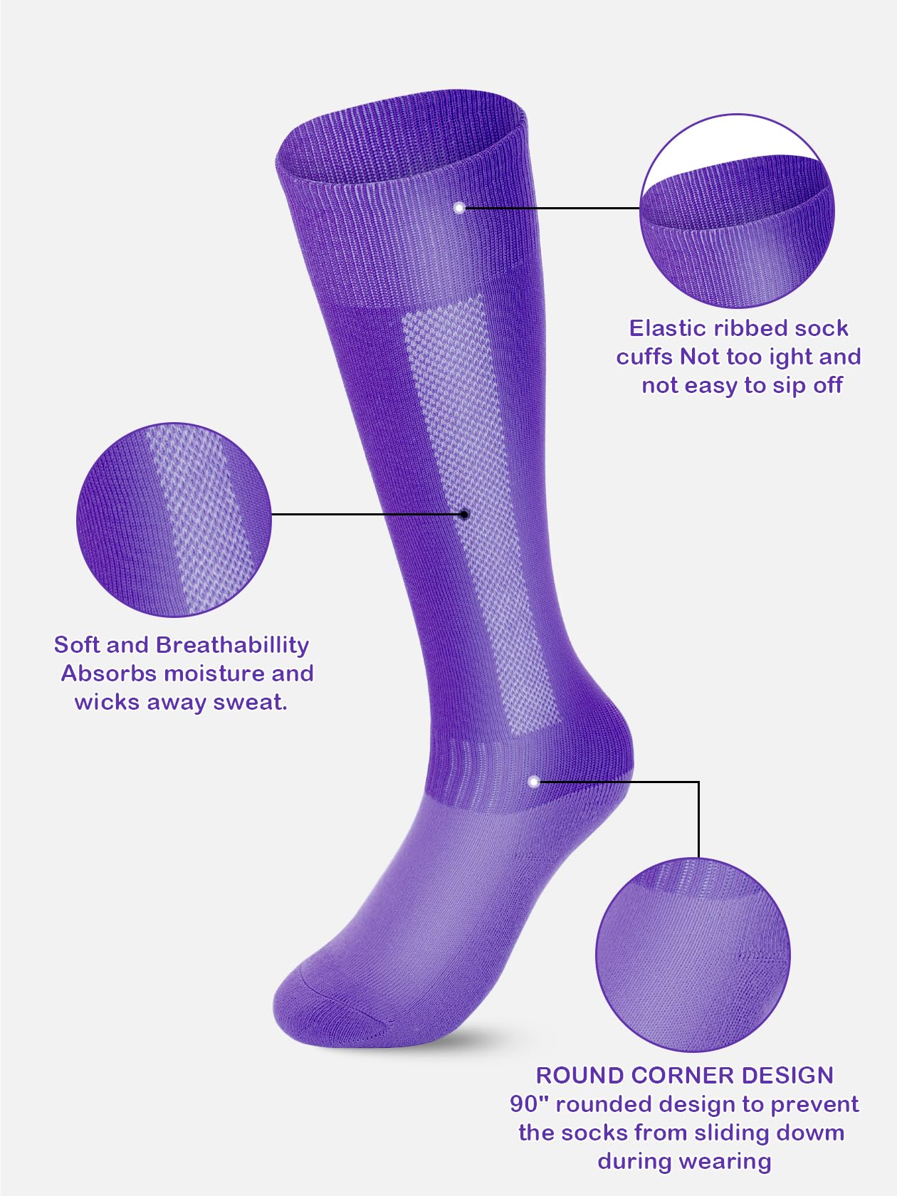 Baseball & Softball Socks with Elastic Waist Belt Combo - Youth & Adult Sizes (2 Pairs Socks + 1 Belt) - Perfect for Baseball Games, Practice & Sports Uniforms