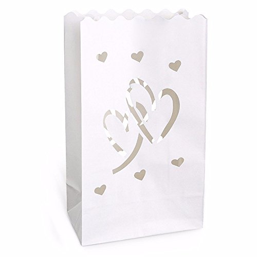 Fascola 20-Pack Heart Paper Lanterns for Wedding & Beach Decor