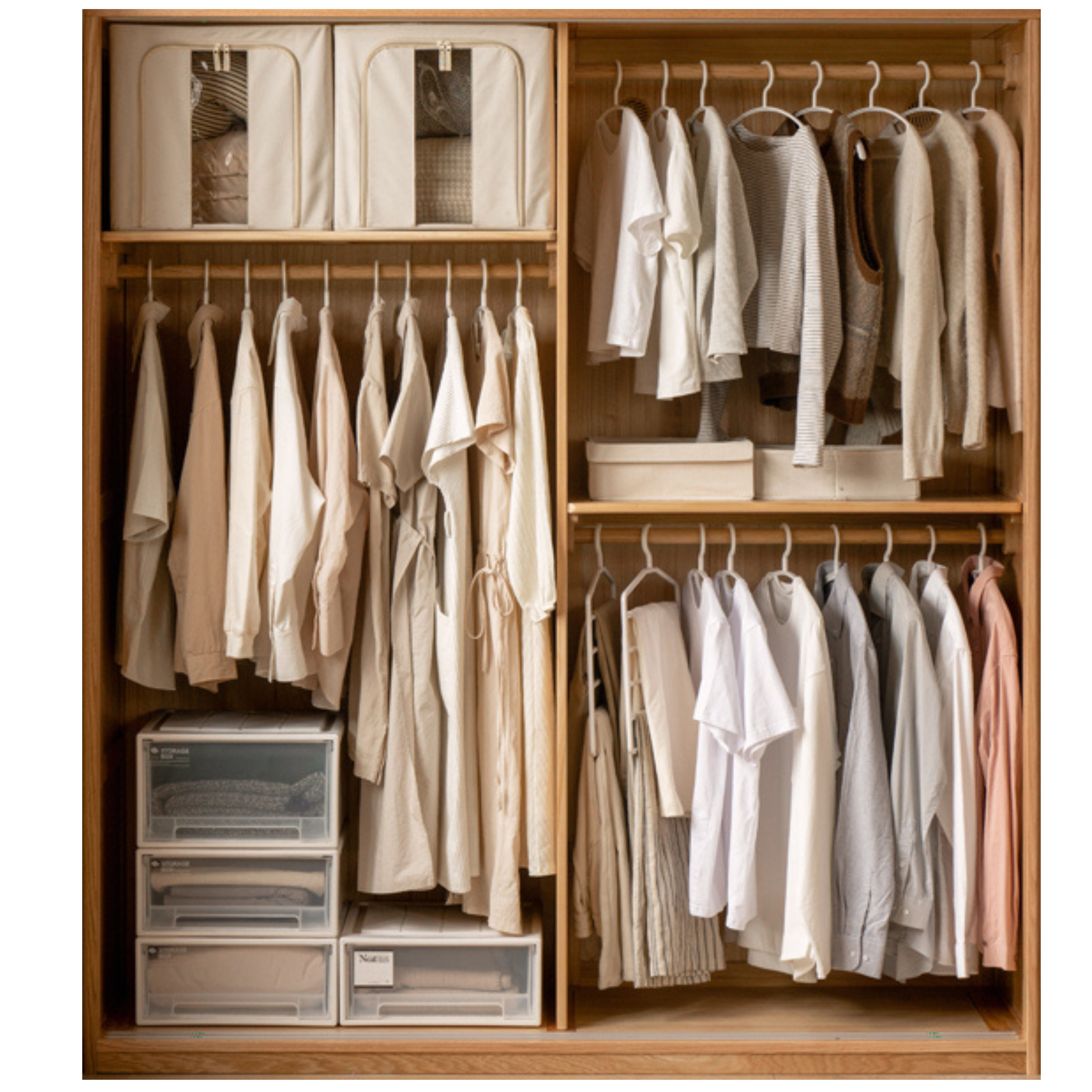 78.7x24.4x78.7 inch / 200x62x200сm / Natural Wood Color / sliding door wardrobe