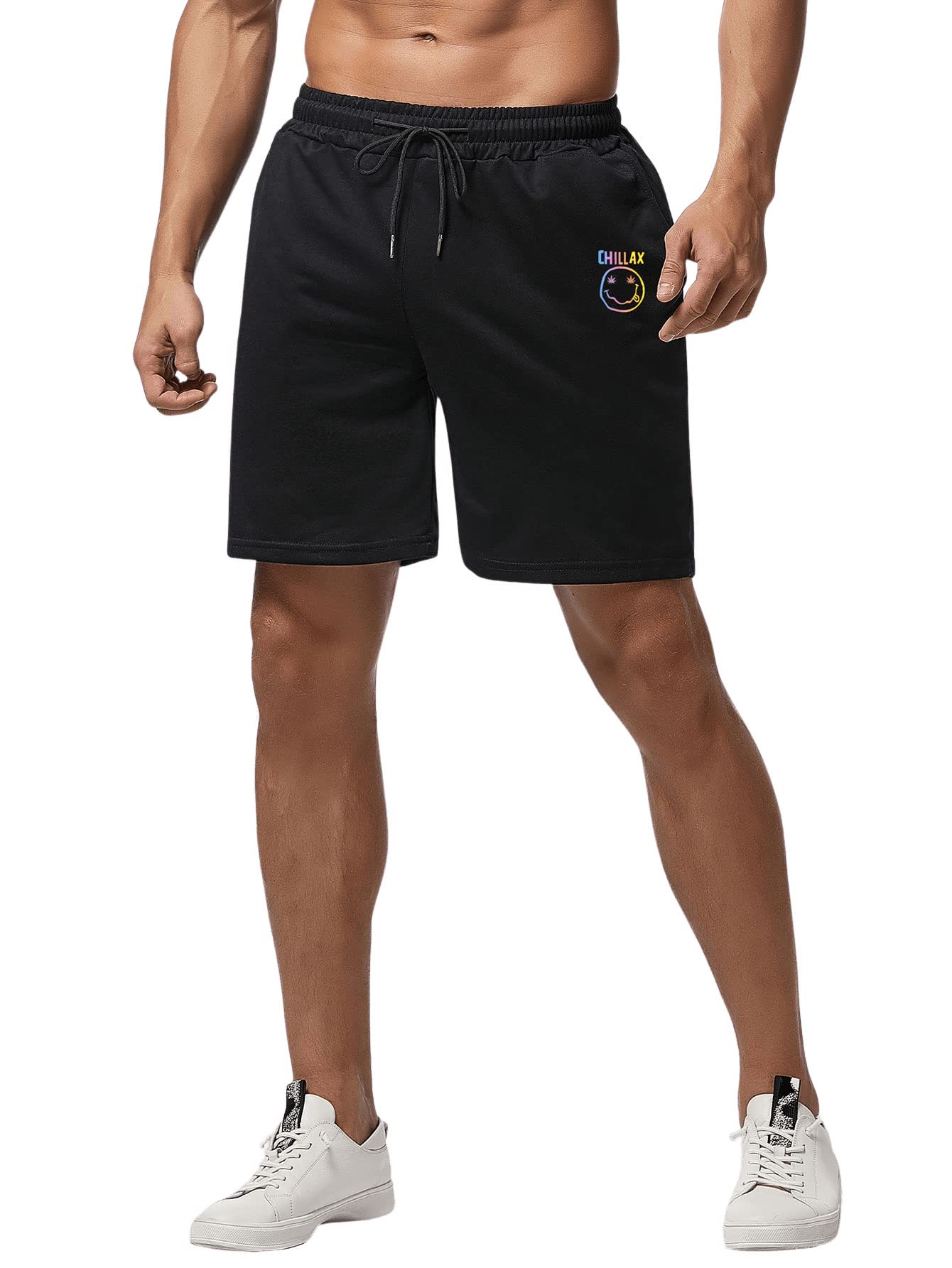 SweatyRocks Men's Athletic Gym Shorts - Breathable Workout Shorts with Drawstring Waist & Pocket - Perfect for Running, Training, and Casual Wear