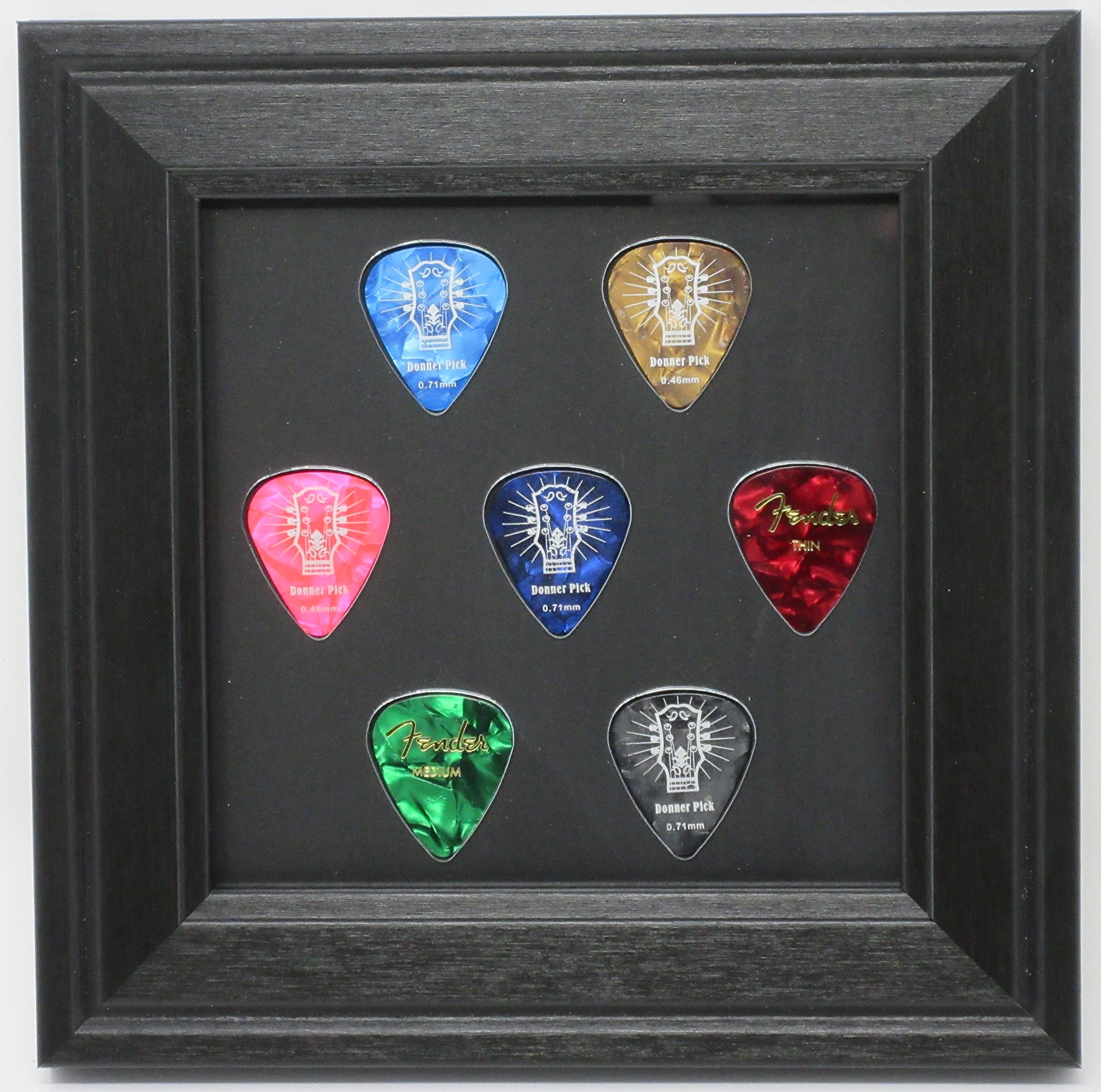 7 Slot Guitar Pick Wall Display Frame - Holder for Guitar Plectrums (Picks Not Included) | Perfect for Musicians, Collectors & Home Decor