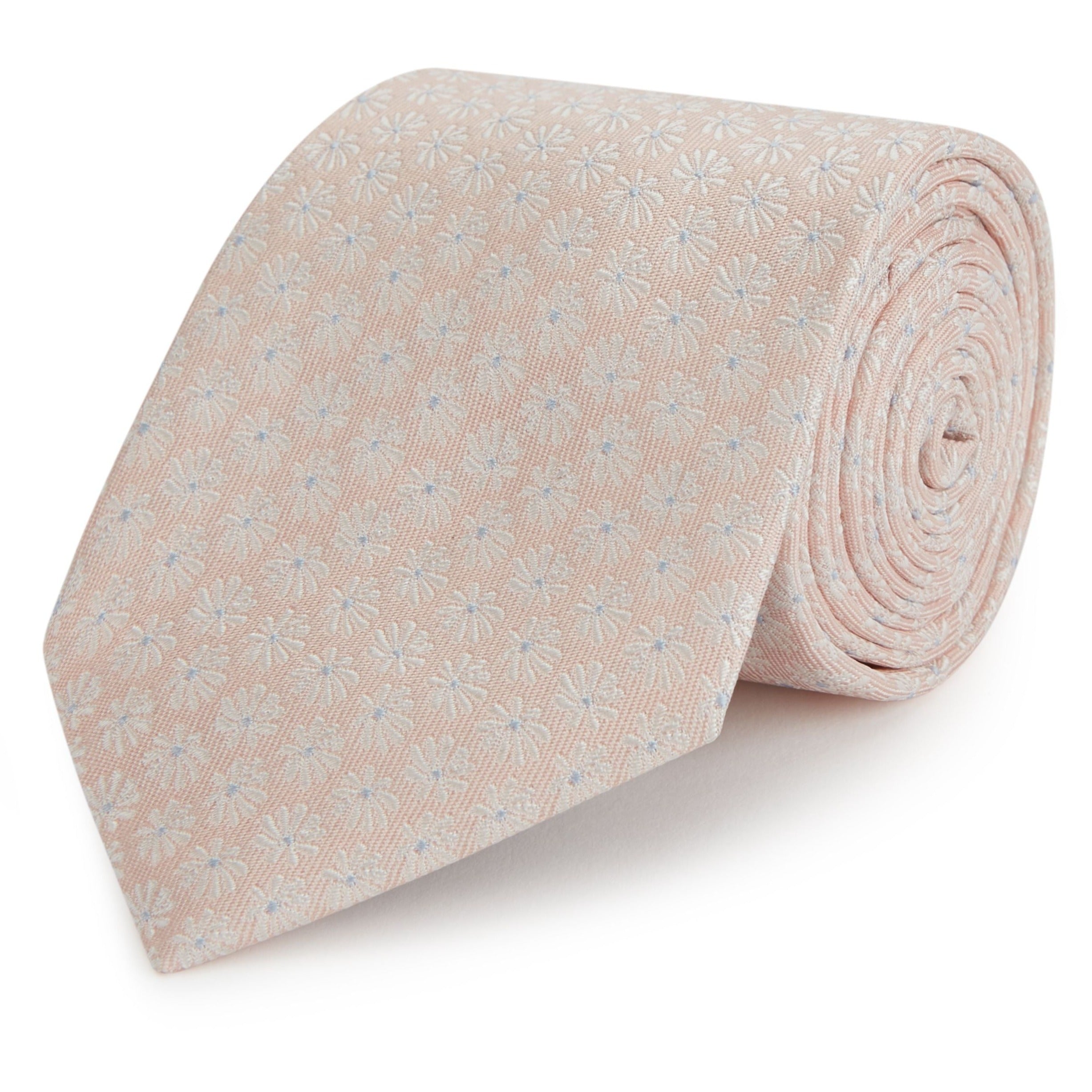 Elegant Pink Daisy Woven Silk Tie for Men - Perfect for Weddings, Business Meetings & Formal Occasions