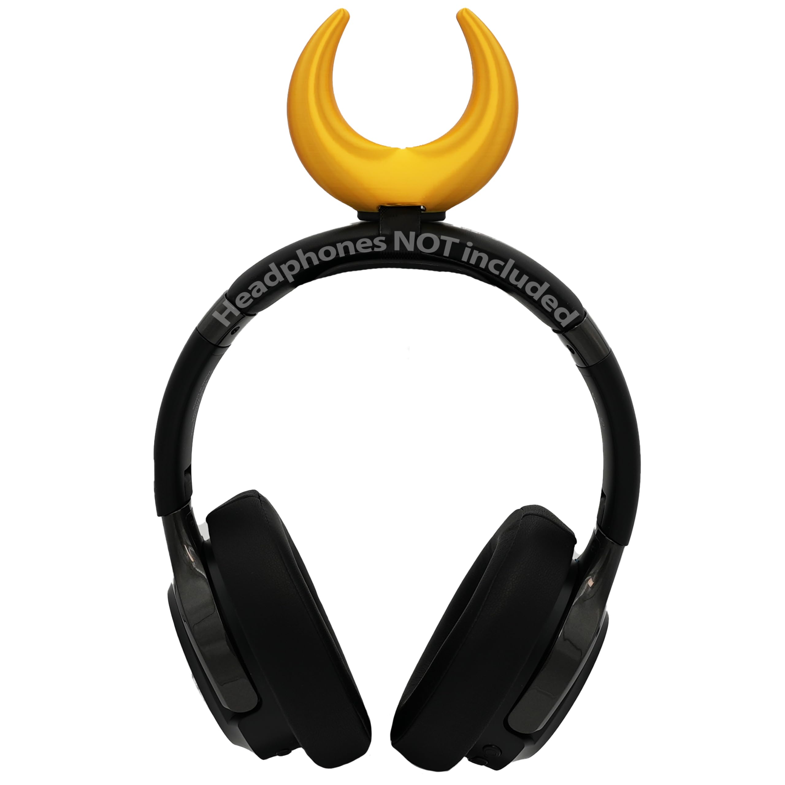 Premium Moon-Shaped Headphone Stand - Stylish & Space-Saving Organizer for Desk, Gaming Setup, or Home Office (Black)