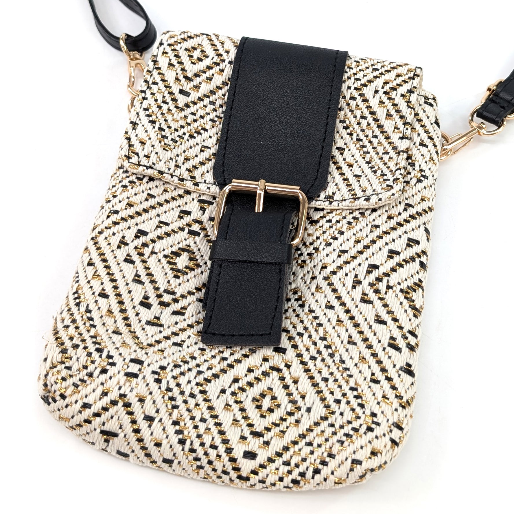 Aztec Buckle Crossbody Bag for Women - Stylish Black Leather Shoulder Purse - Perfect for Travel, Shopping & Everyday Use