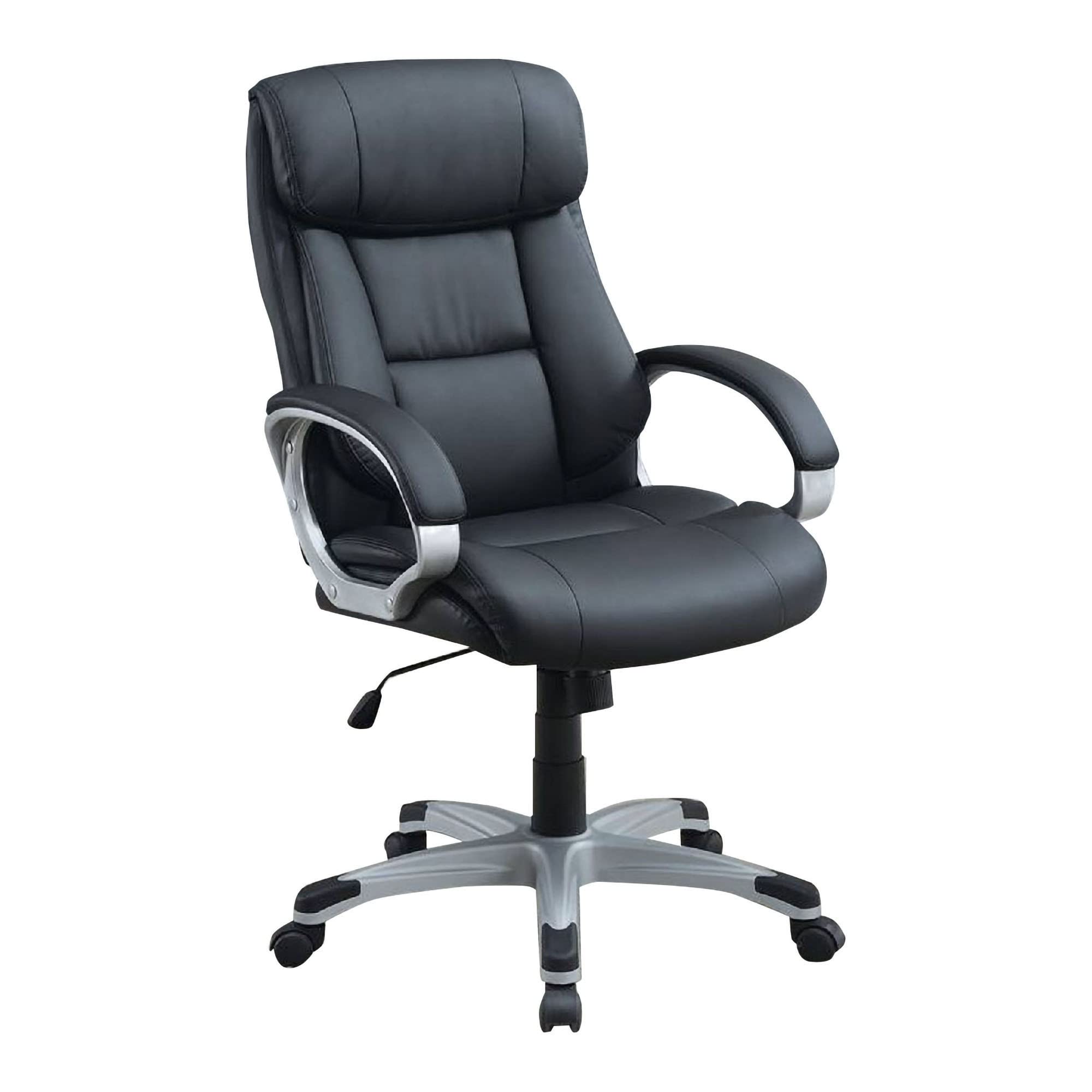 Benjara Ergonomic Office Chair with Padded Back & Curved Arms - Black - Comfortable Desk Chair for Home Office, Gaming & Workspace