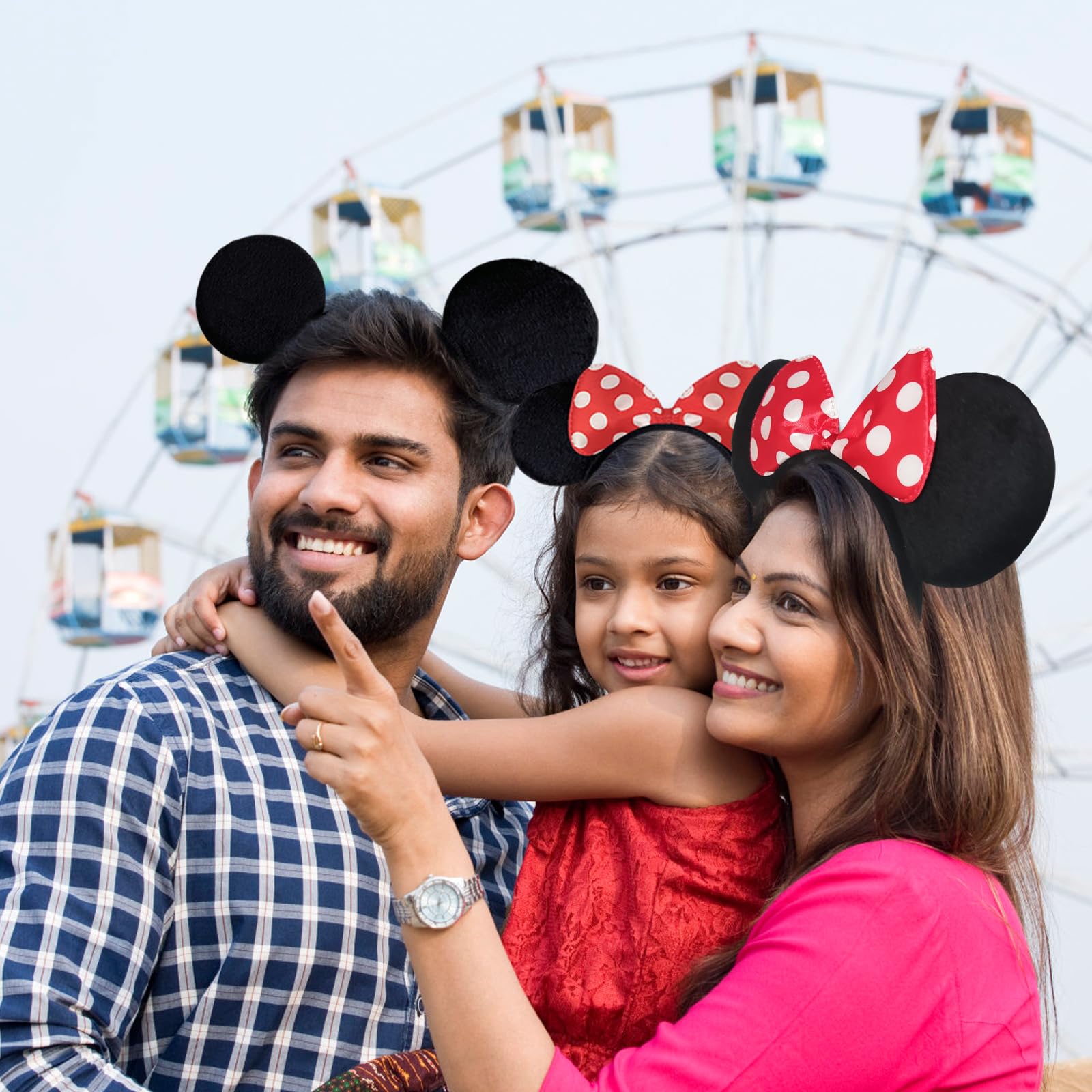 10 Pack Mouse Ears Headbands - Perfect for Mickey Mouse Theme Birthday Party Decorations, Party Favors & Supplies | Great for Disney Costumes, Character Dress Up, Themed Events and Photo Props