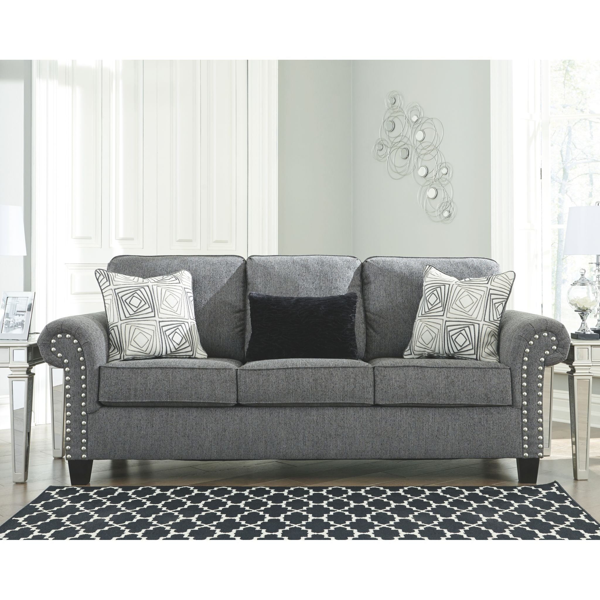 Agleno Charcoal Gray Sofa - Modern Comfortable Couch for Living Room, Lounge & Home Theater Seating