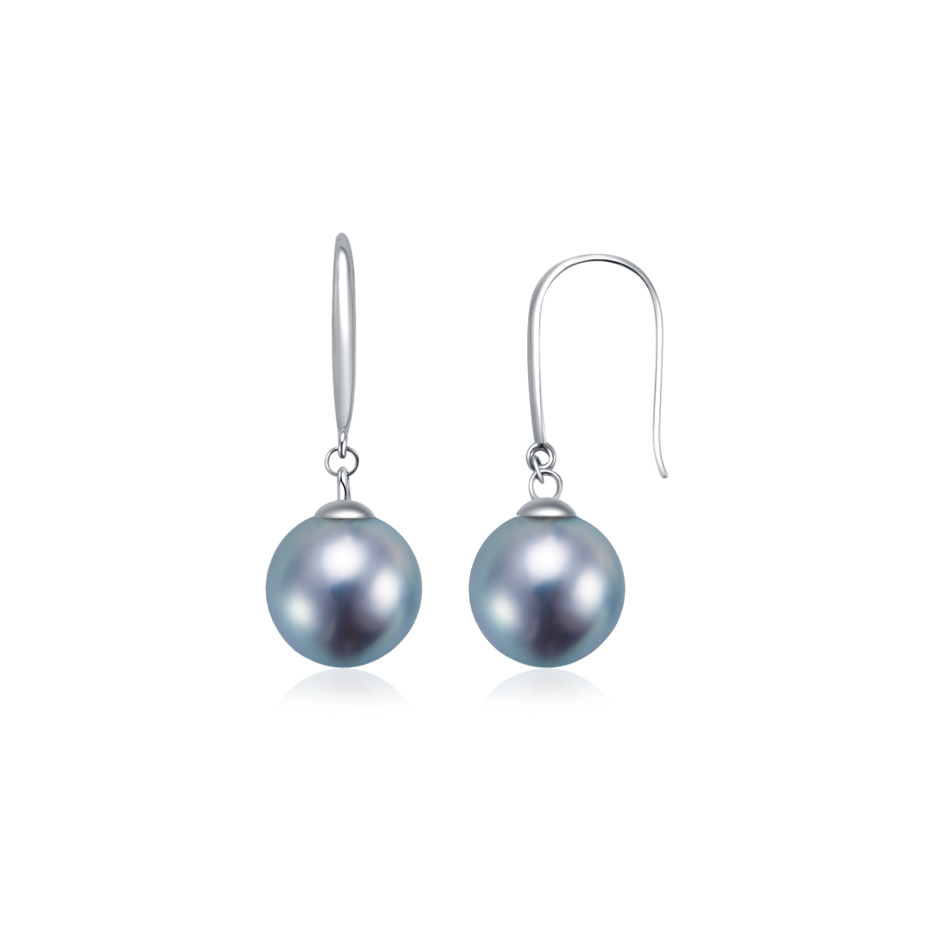 18K Gold Silver Blue Akoya Pearl Stud Earrings - Hypoallergenic Luxury Jewelry Gift for Women - Perfect for Weddings, Parties & Special Occasions