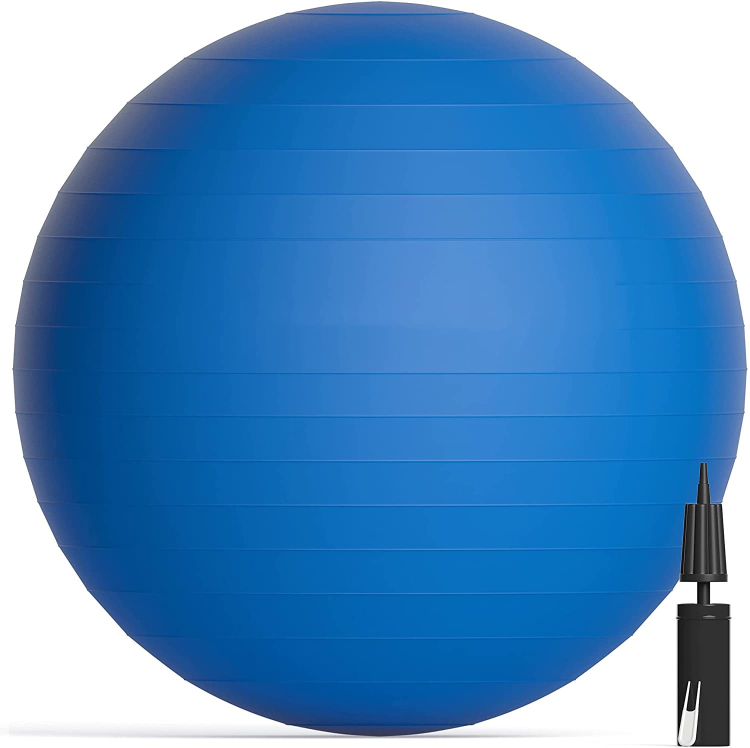 Premium Anti-Burst Yoga Ball - Heavy Duty 2000LB Capacity Exercise & Birthing Ball with Quick Pump - Non-Slip Fitness Ball for Home Gym, Pilates, Pregnancy Workouts & Office Seating