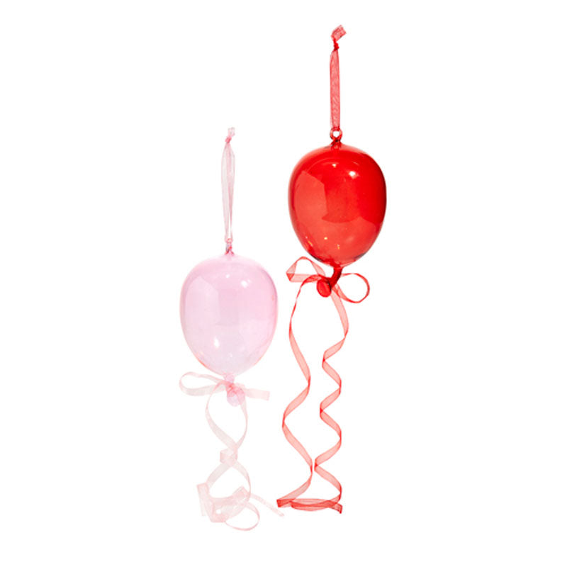 8 Handmade Blown Glass Balloon Ornaments Set of 2 - Christmas Tree Decorations, Holiday Party Decor, Wedding Centerpieces & Home Decorative Accents
