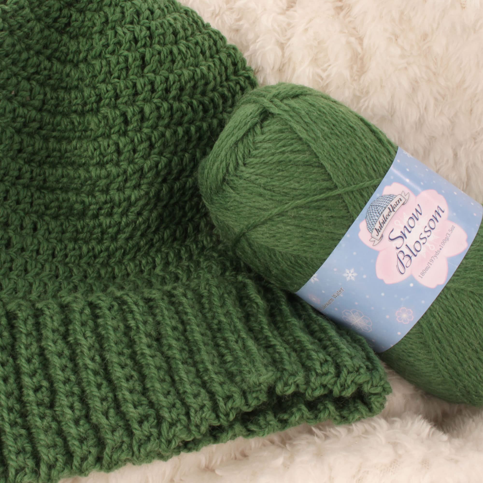 JubileeYarn Snow Blossom DK Weight Wool Yarn - Nimbostratus Color - 2 Skeins - Perfect for Knitting Sweaters, Scarves & Winter Accessories