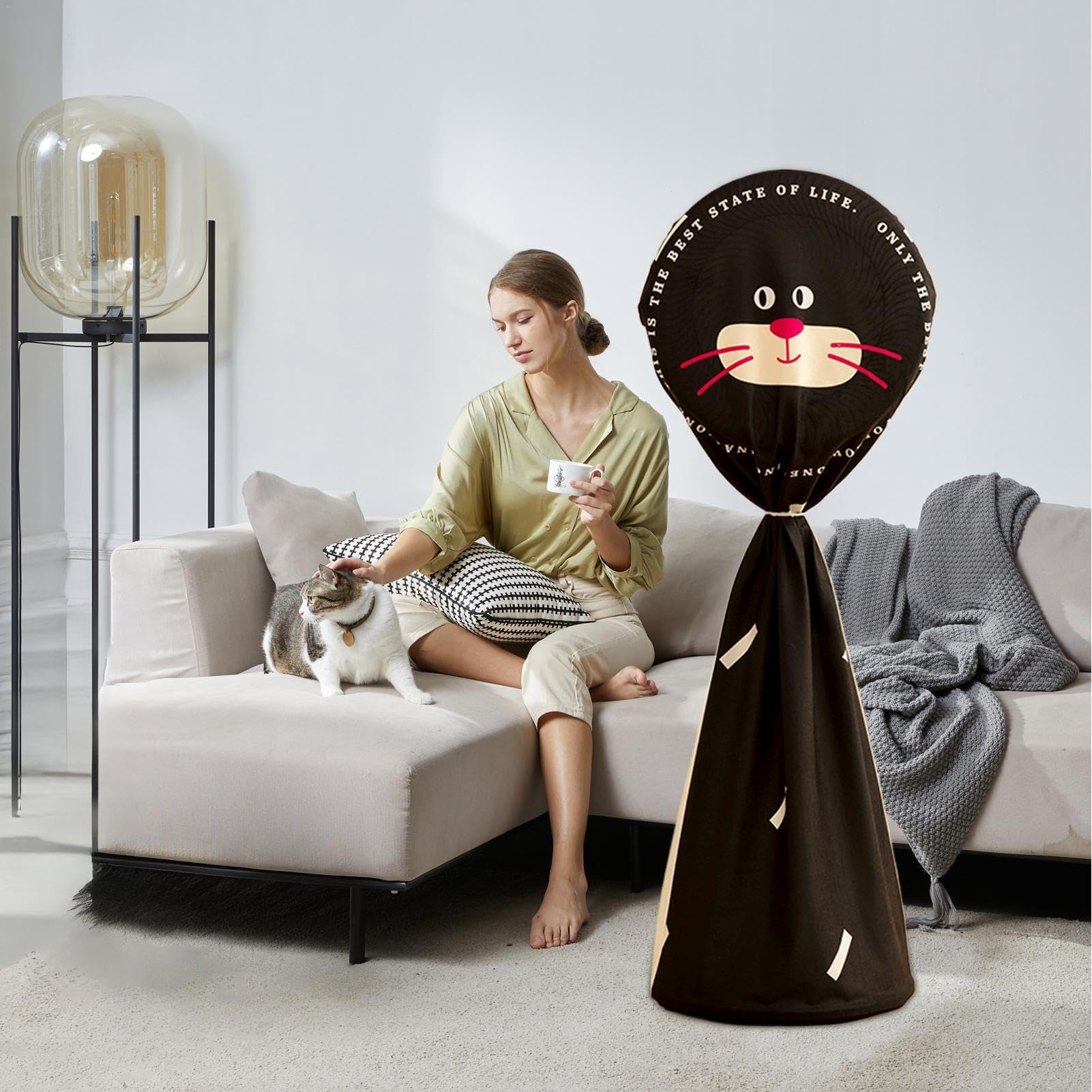 Waterproof Outdoor Electric Fan Cover - UV Protection Polyester Fan Cover for Indoor & Garden Use (19.7x57 Inch) | Perfect for Patio, Deck, and Summer Outdoor Protection