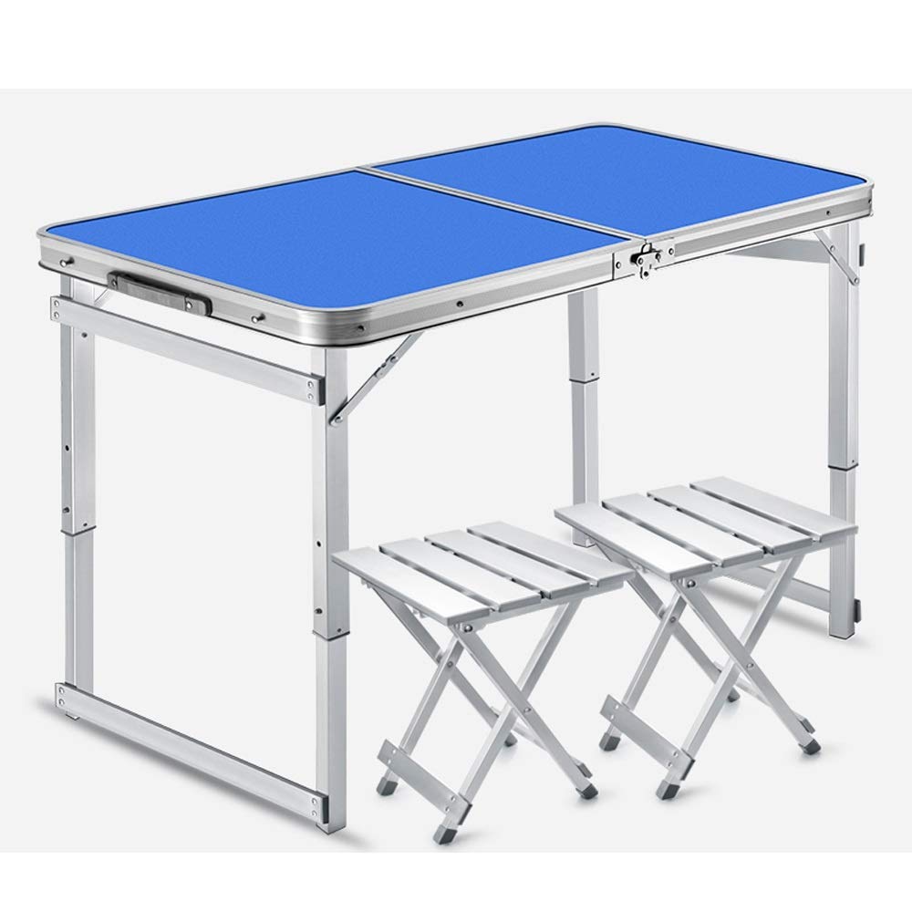 HOLPPO Portable Folding Table with 2 Chairs - Lightweight Outdoor Camping Picnic Set for Backyard, Beach, BBQ, Party & Indoor Use - Perfect for Kitchen, Breakfast Bar, Garden, Wedding Buffet & Car Camping