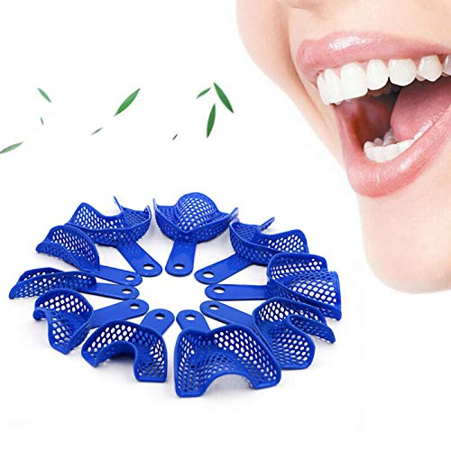 10Pcs/5Set Autoclavable Plastic-Steel Dental Impression Trays - Upper & Lower for Dentists & Orthodontists | Perfect for Dental Clinics, Prosthodontics & Teeth Whitening Procedures