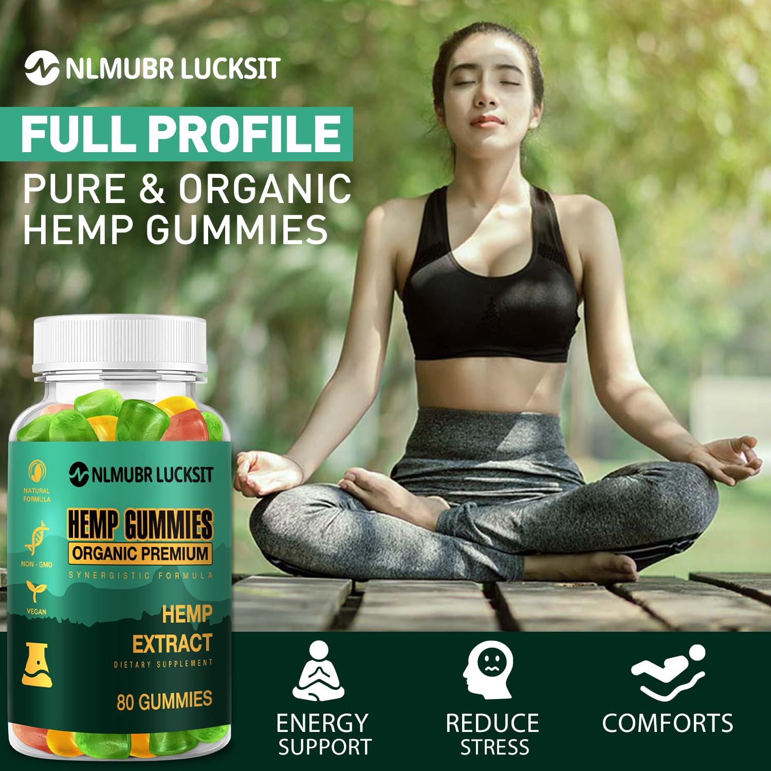 High Potency Hemp Gummies (2 Packs) - Organic Vegan Hemp Oil Extract Gummy Bears - Natural Stress Relief & Sleep Aid - Perfect for Relaxation, Anxiety Relief & Better Sleep