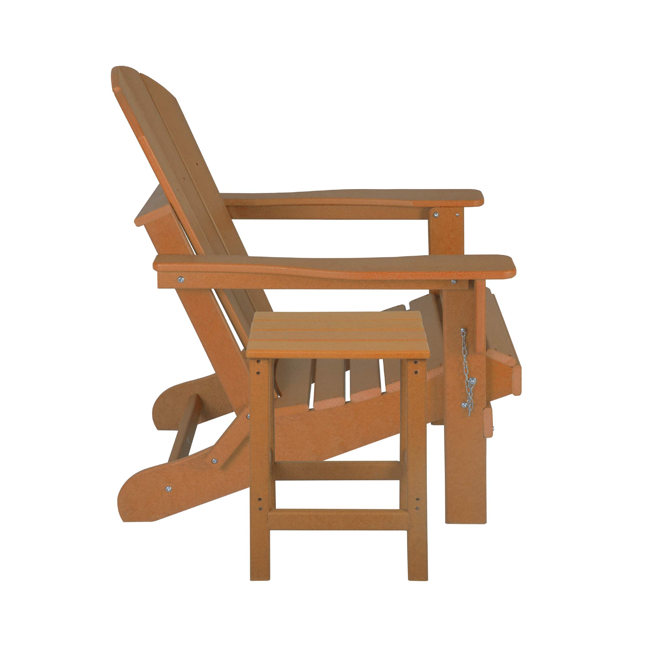 WestinTrends Malibu 2-Piece All-Weather Outdoor Adirondack Chair Set with Side Table - Durable Plastic Patio Furniture for Porch, Deck, Backyard & Garden - Perfect for Relaxing, Sunbathing & Outdoor Entertaining (Orange)