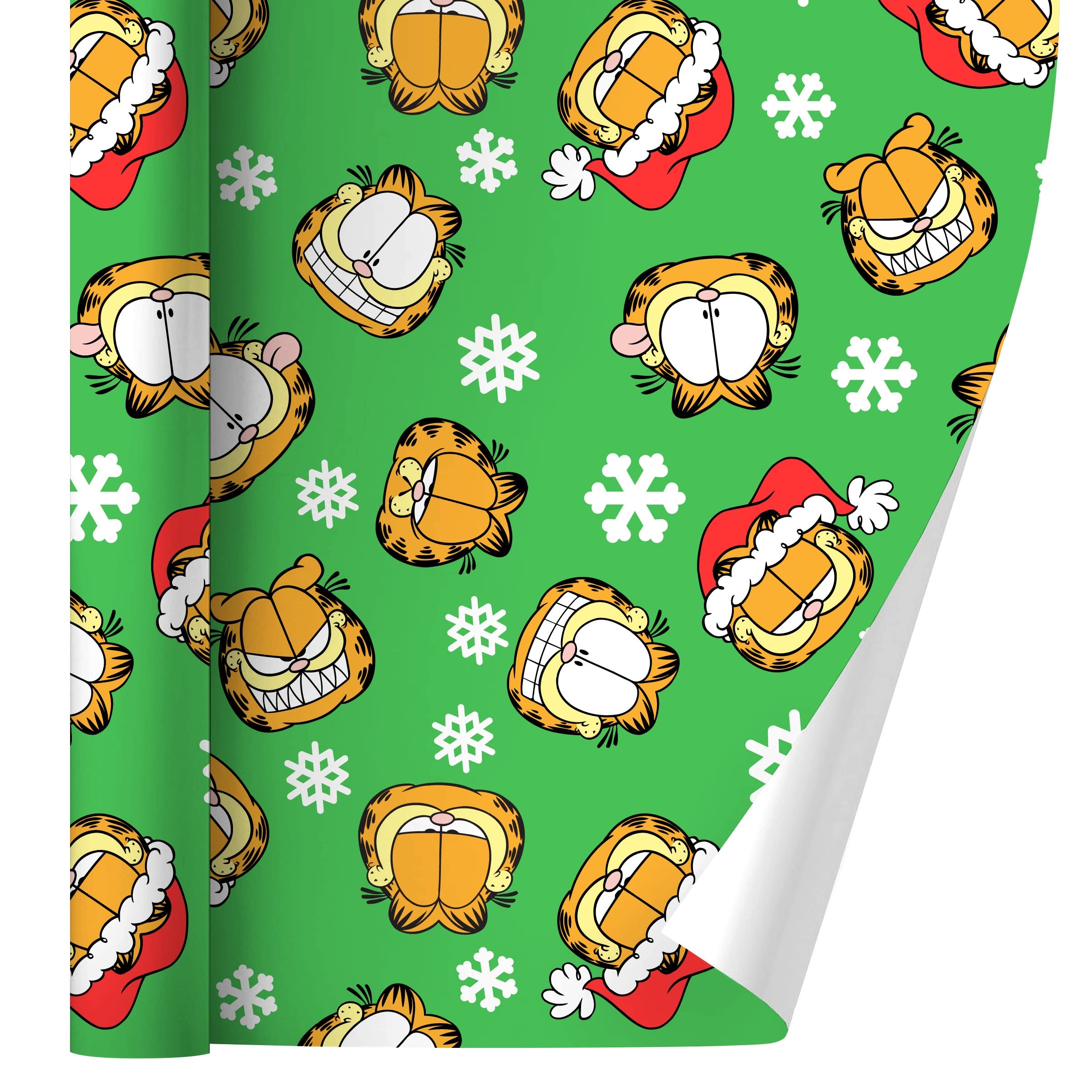 Garfield Christmas Faces Pattern Gift Wrap Wrapping Paper Rolls - Festive Holiday Present Wrapping for Gifts, Parties & Home Decor