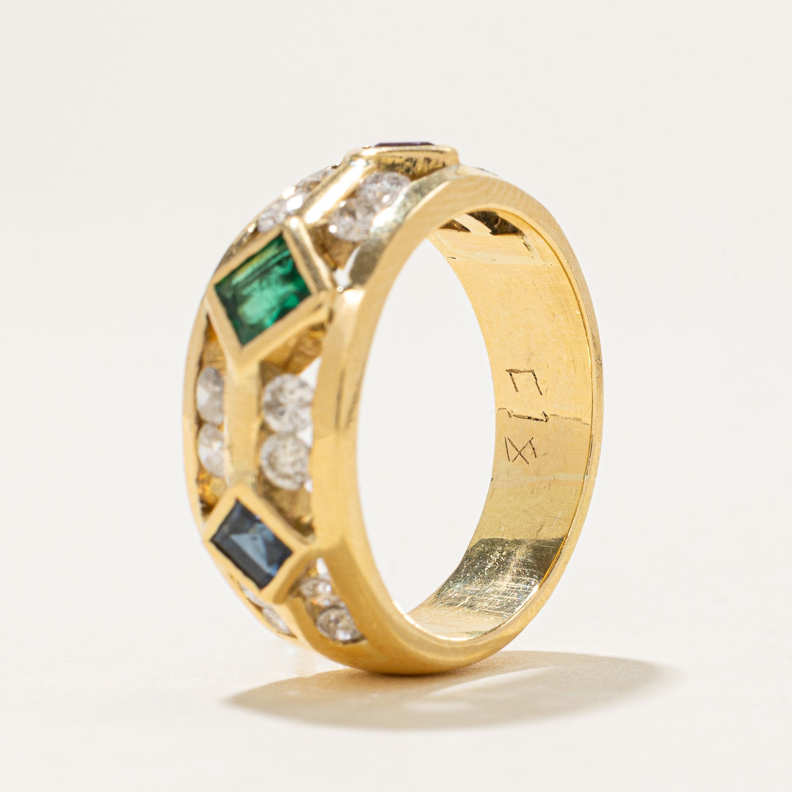 Exquisite 0.75ctw & 0.80ctw Multi Gemstone Diamond Ring - Size 8 | Elegant Jewelry for Weddings, Anniversaries & Special Occasions