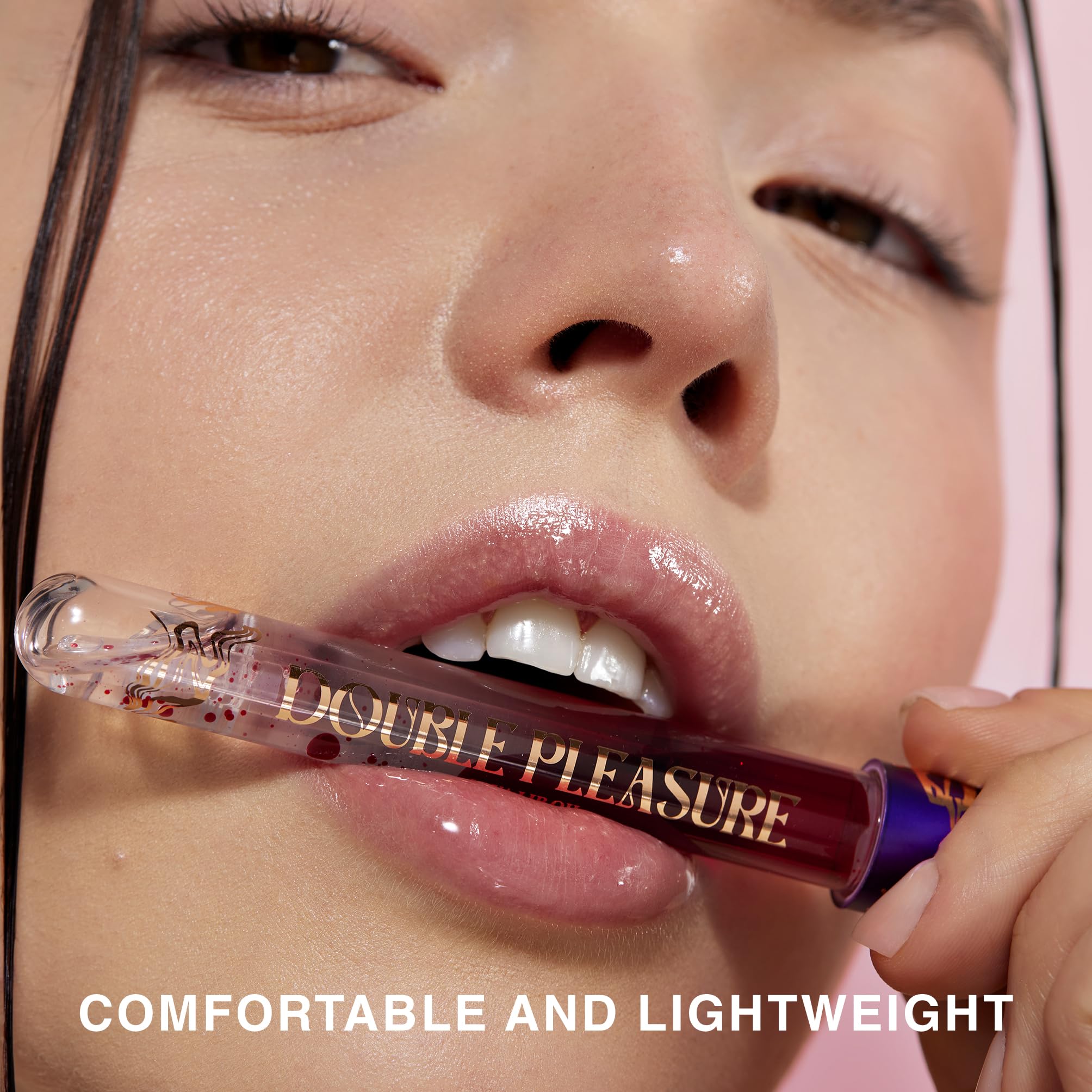 Hydrating Lip Oil with Silicone Applicator - Moisturizing & Softening Lip Glow Oil for Dry Lips, 0.14 oz (Adrenaline Shot) - Perfect for Daily Use, Night Care & Makeup Prep