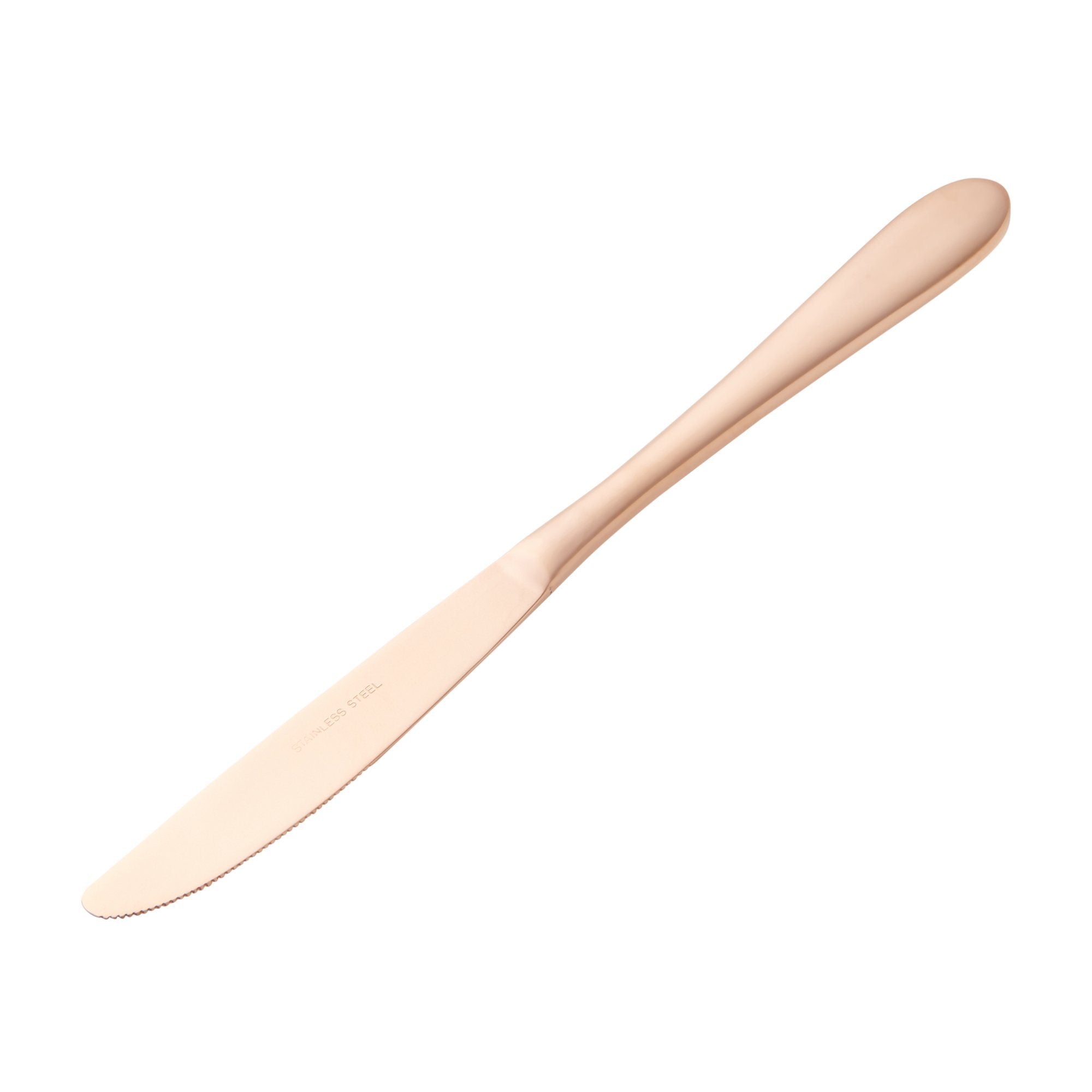 Elegant Pink Gold Dinner Knife Set - Premium Stainless Steel Cutlery for Fine Dining, Wedding, and Formal Occasions