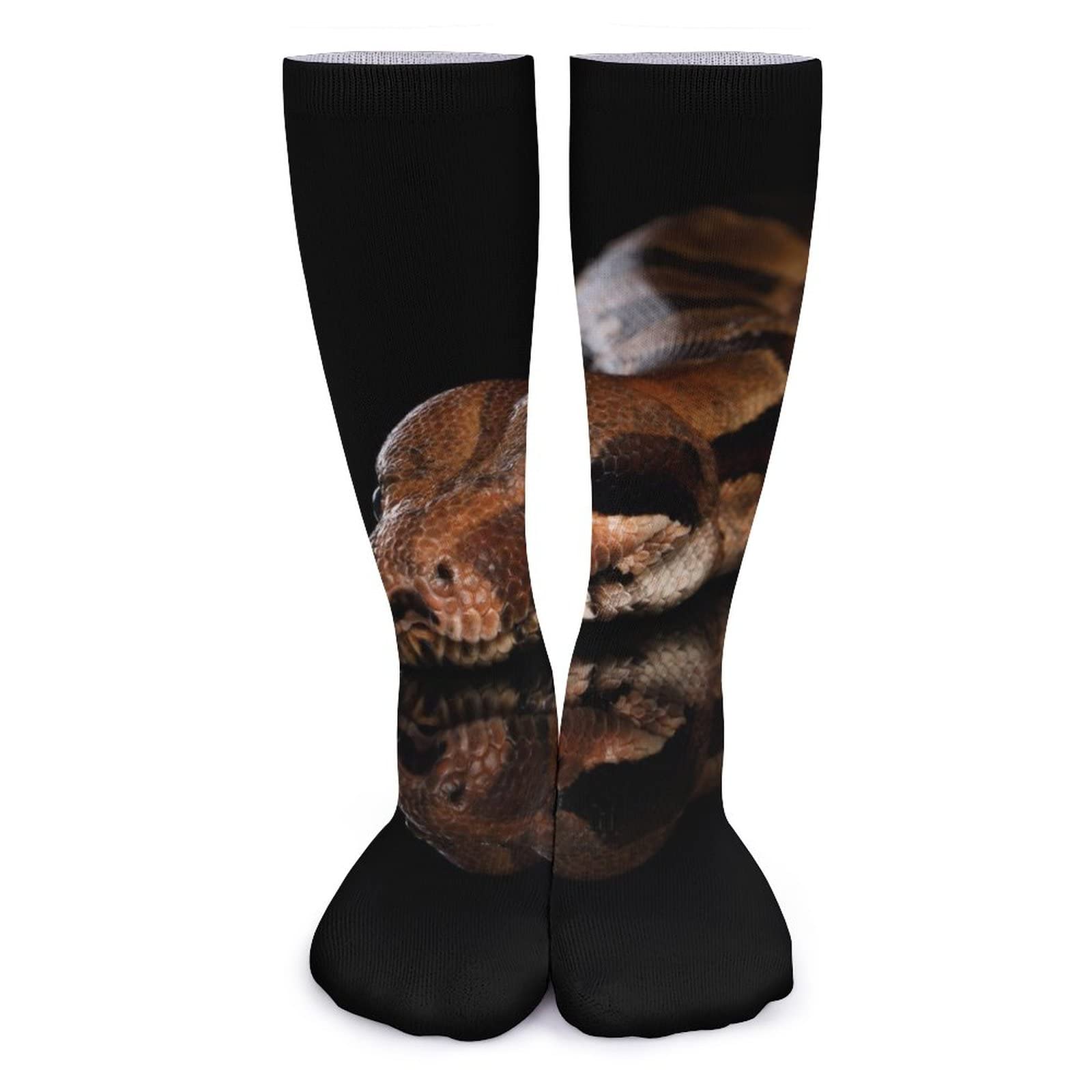 LSJUEE Snake Boa Constrictor Print Unisex Compression Socks - Thick Thermal High Knee Socks for Men & Women - Perfect for Running, Hiking, and Winter Warmth
