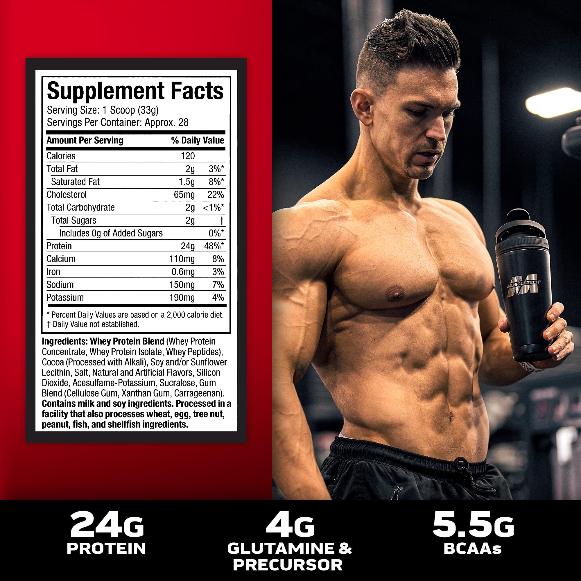 Nitro-Tech Whey Gold Protein Powder - Premium Whey Isolate for Muscle Growth (Chocolate, 2lbs, 28 Servings) | Ideal for Post-Workout Recovery & Smoothie Boosts