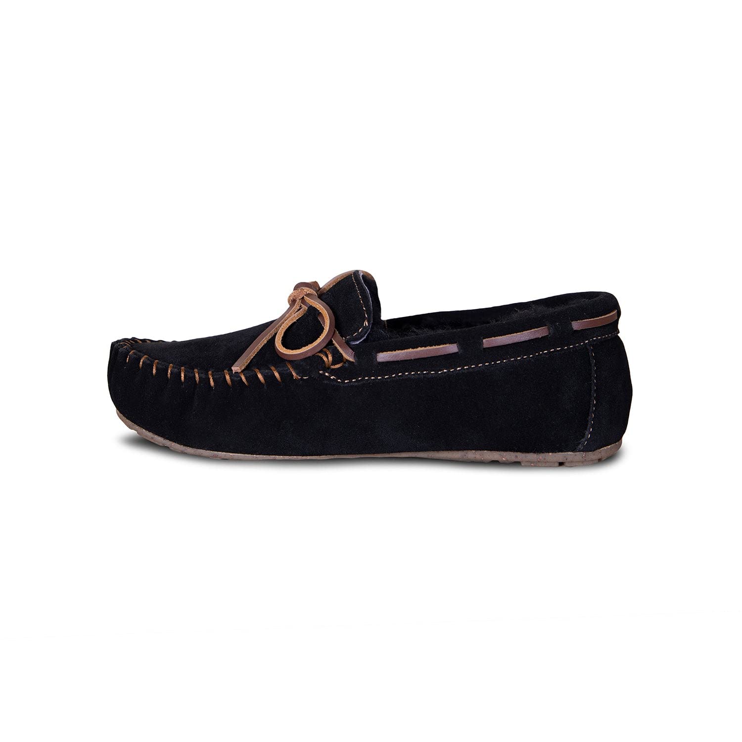 Cloud Nine Women's Sheepskin Slip-On Moccasin Flats - Cozy Indoor/Outdoor House Shoes for Comfort & Style