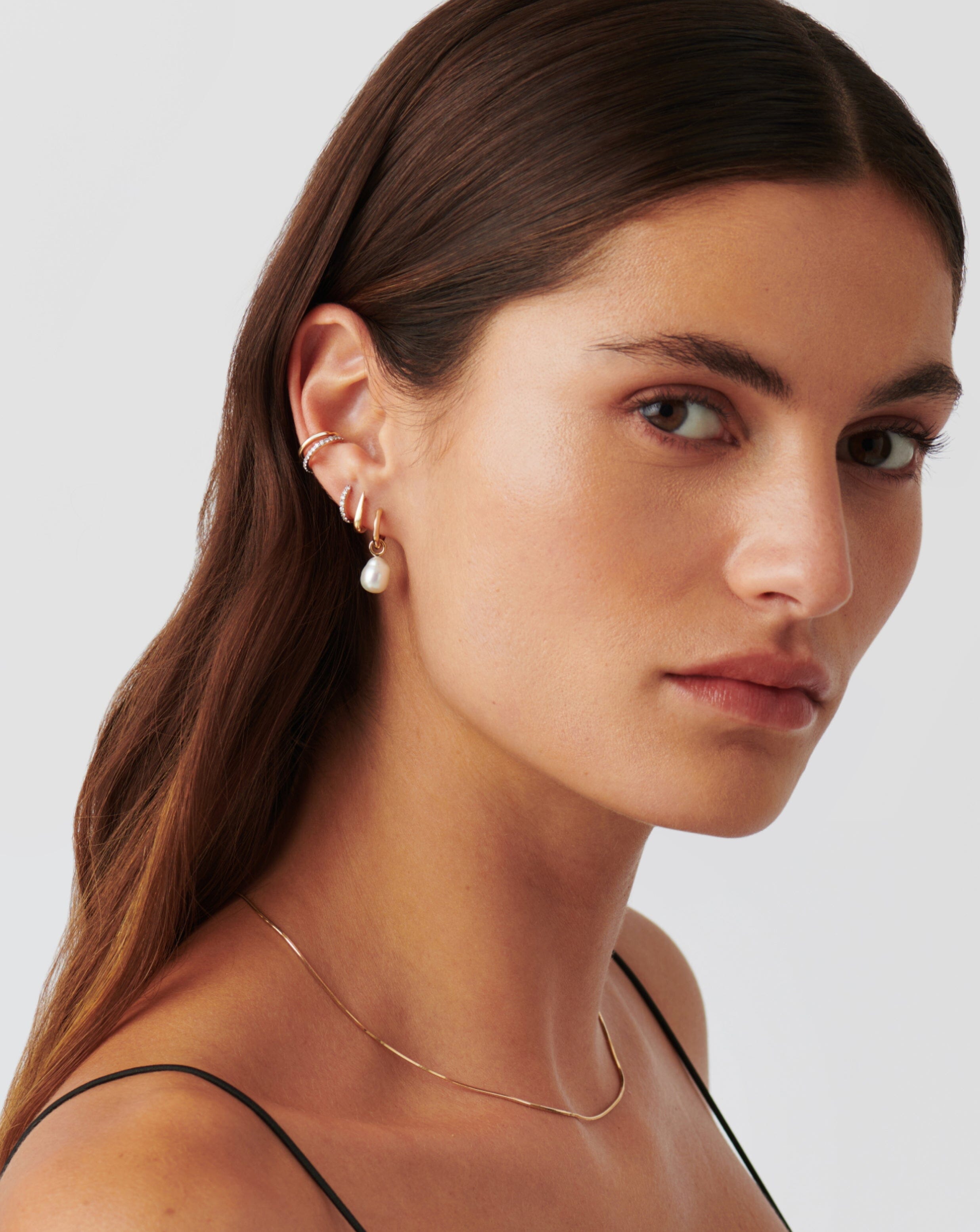 Elegant Pearl Drop Mini Hoop Earrings for Women - Dainty Gold Plated Pearl Stud Earrings - Perfect for Wedding, Party & Everyday Wear