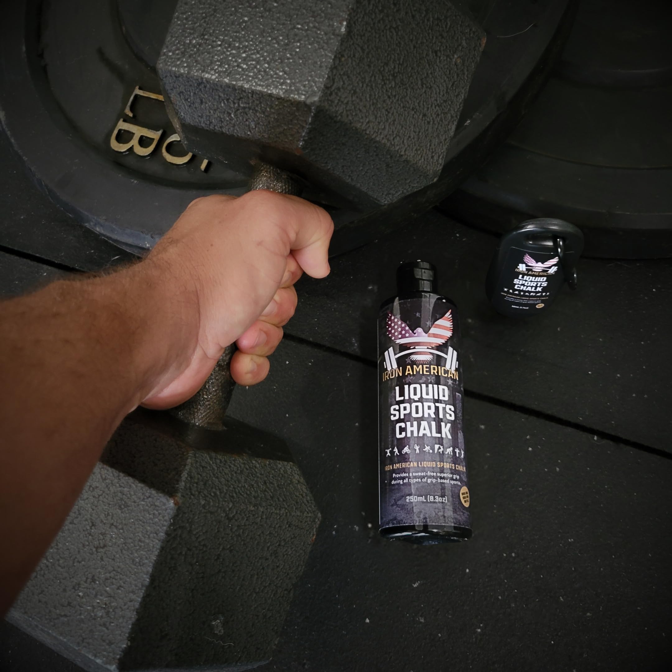 IRON AMERICAN Liquid Chalk - No Mess Long Lasting Grip Chalk for Weightlifting, Gymnastics, Rock Climbing & Fitness Training | Advanced Hand Chalk for Gym | Perfect for CrossFit, Powerlifting & Outdoor Workouts