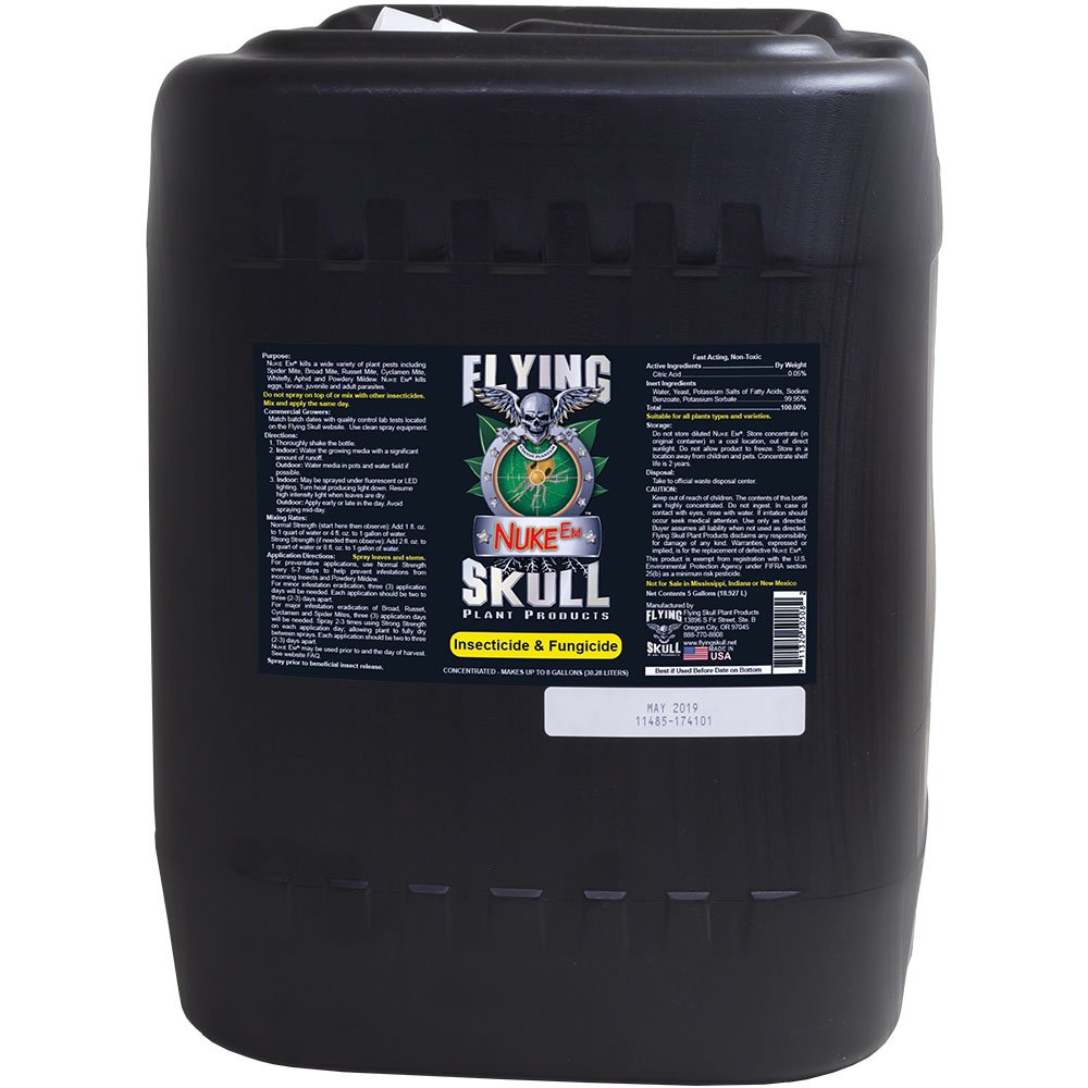 Flying Skull 704509 Nuke Em Organic Fertilizer - 5 Gallon for Indoor & Outdoor Plants | Fast-Acting Plant Food for Gardens, Lawns & Hydroponics