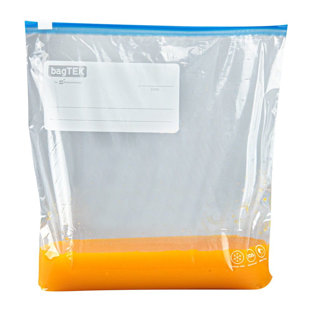 BPA-Free 1 Gallon Clear Plastic Freezer Bags with Slider Seal & Expandable Bottom - 25 Count Box (9.5