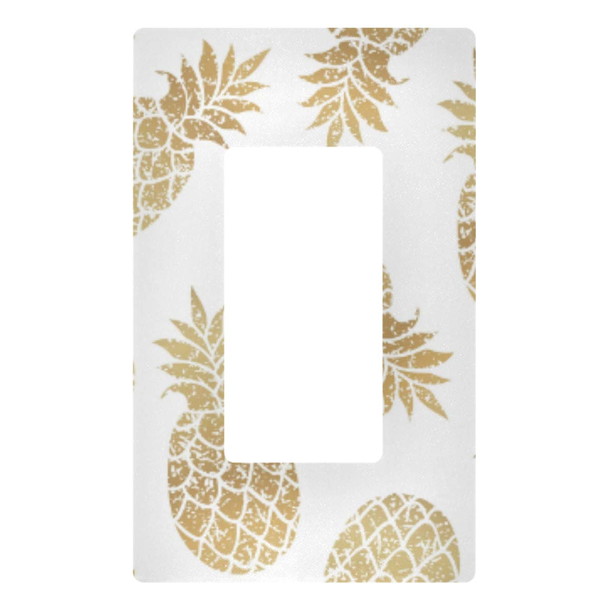 Pineapple Light Switch Cover - Single Rocker Wall Plate for Home Decor - Perfect for Living Room, Bedroom, Office & School - Adds Tropical Style to Any Space