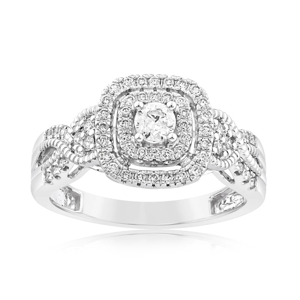 0.45 Carat Diamond Engagement Ring in 10K White Gold - Perfect for Proposals, Anniversaries & Special Occasions