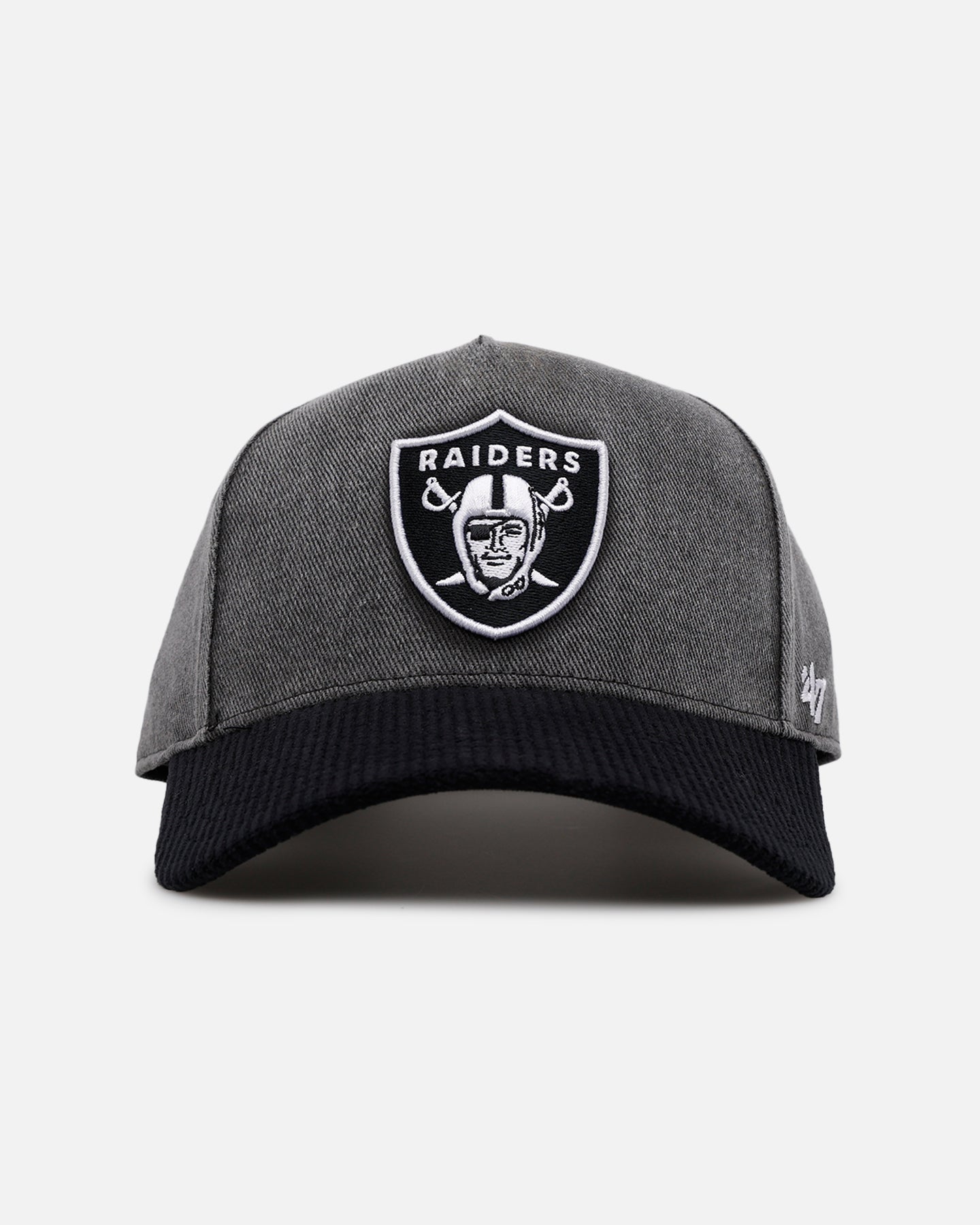 47 Brand Las Vegas Raiders 'Apollo Corduroy' Snapback Hat - Black Adjustable Strapback Cap for Men - Perfect for Game Day, Tailgating & Fan Gear Collection