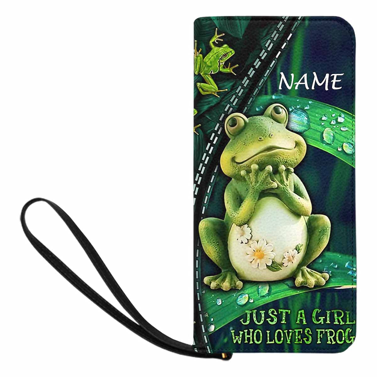Personalized Name Clutch Purse Wallet for Women - Cute Frog Lover Design Zip Wristlet Clutch - Perfect for Parties, Date Nights & Everyday Use